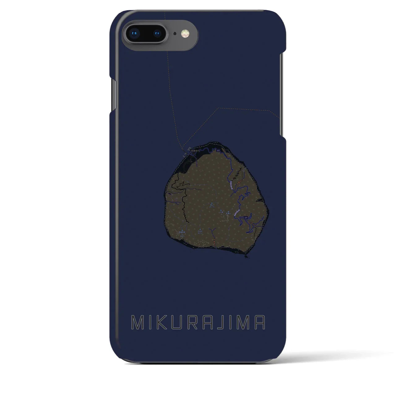 【御蔵島(東京都)】地図柄iPhoneケース(バックカバータイプ)