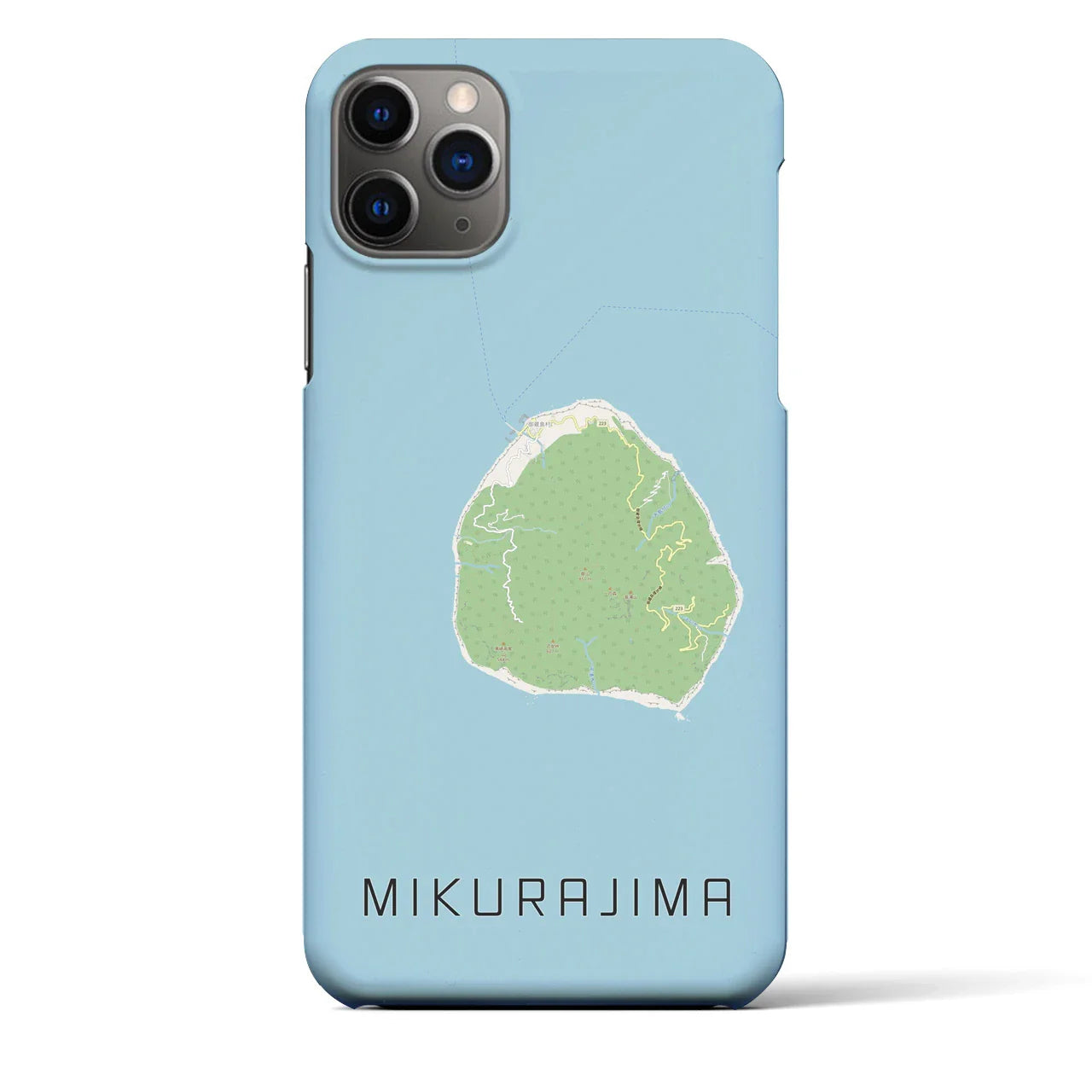 【御蔵島(東京都)】地図柄iPhoneケース(バックカバータイプ)