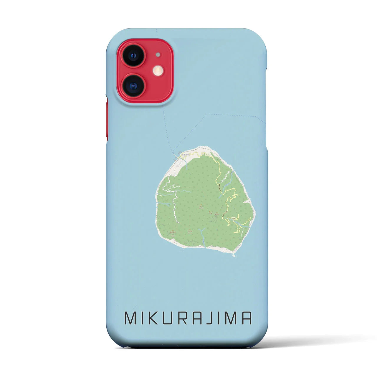 【御蔵島(東京都)】地図柄iPhoneケース(バックカバータイプ)