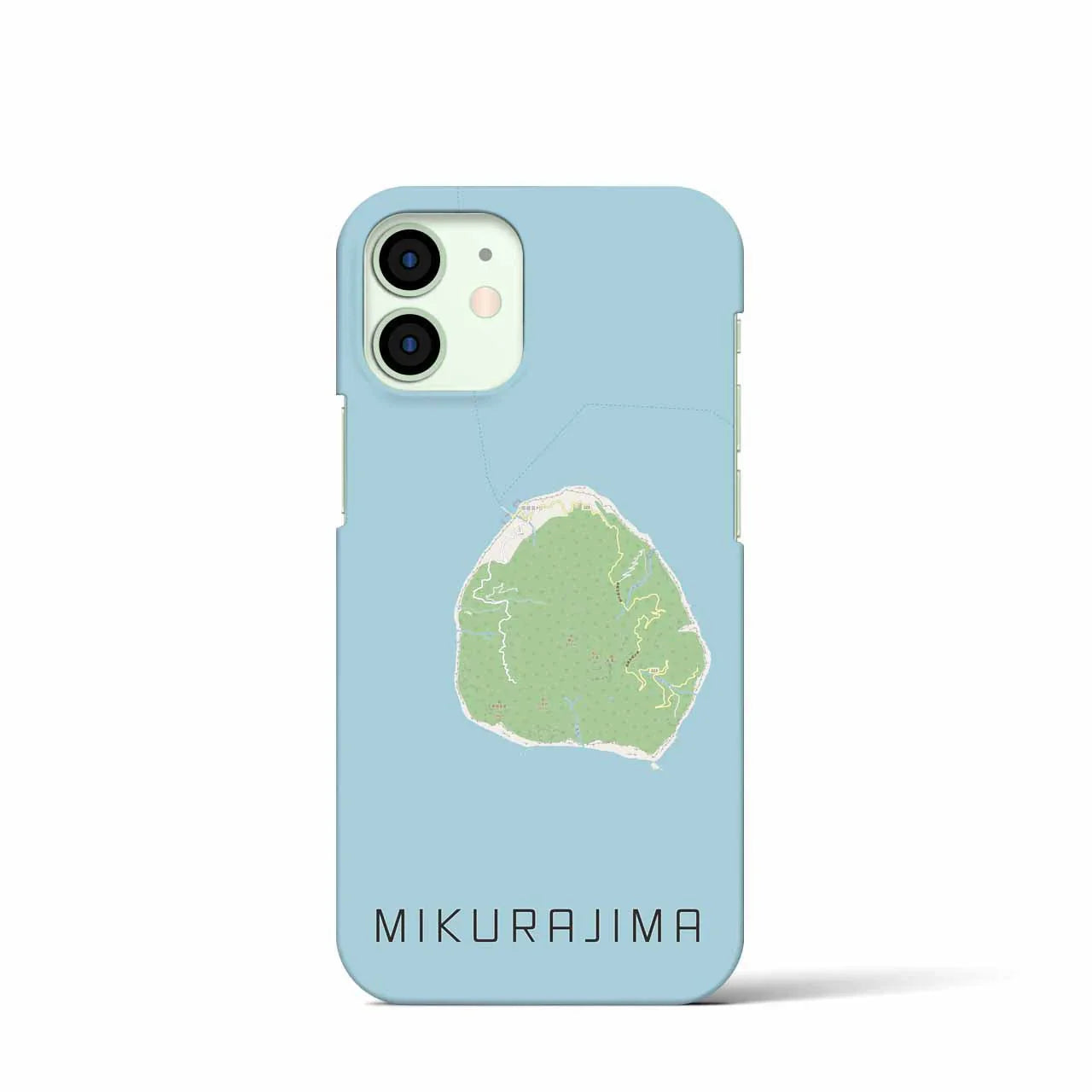 【御蔵島(東京都)】地図柄iPhoneケース(バックカバータイプ)