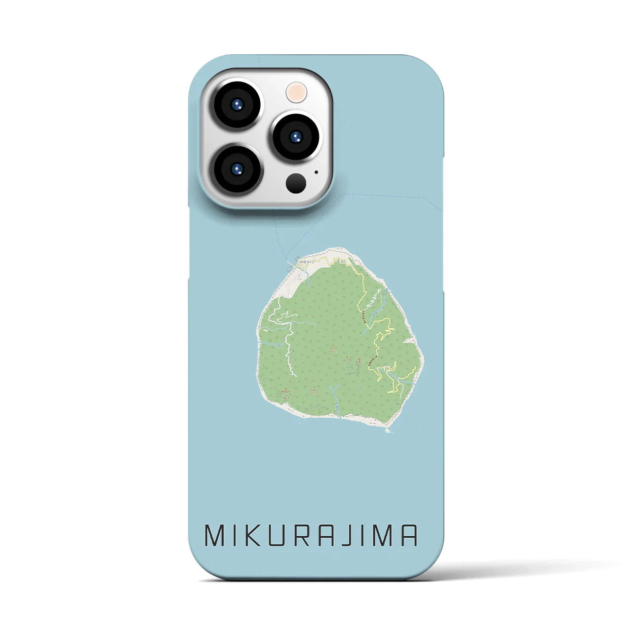 【御蔵島(東京都)】地図柄iPhoneケース(バックカバータイプ)