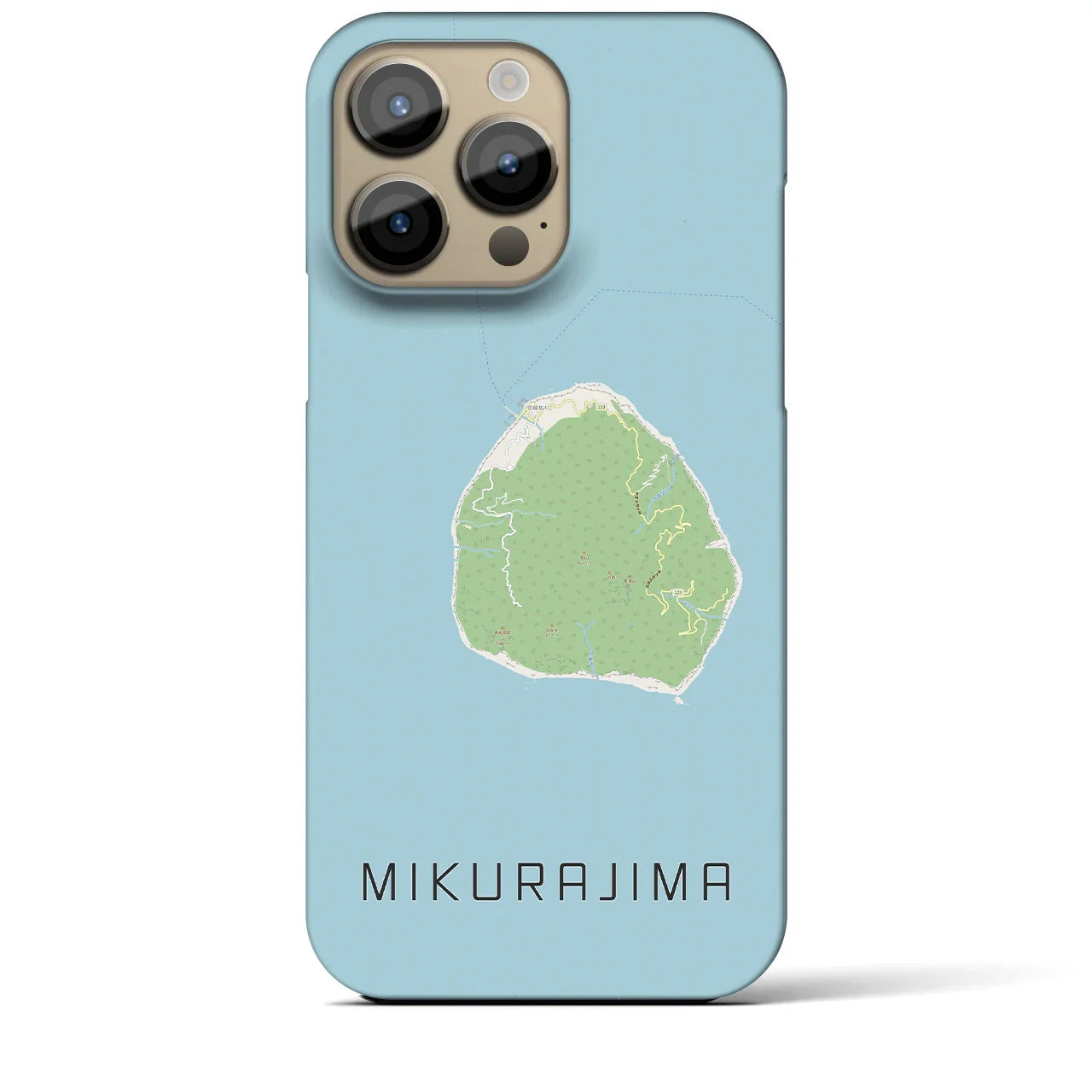 【御蔵島(東京都)】地図柄iPhoneケース(バックカバータイプ)
