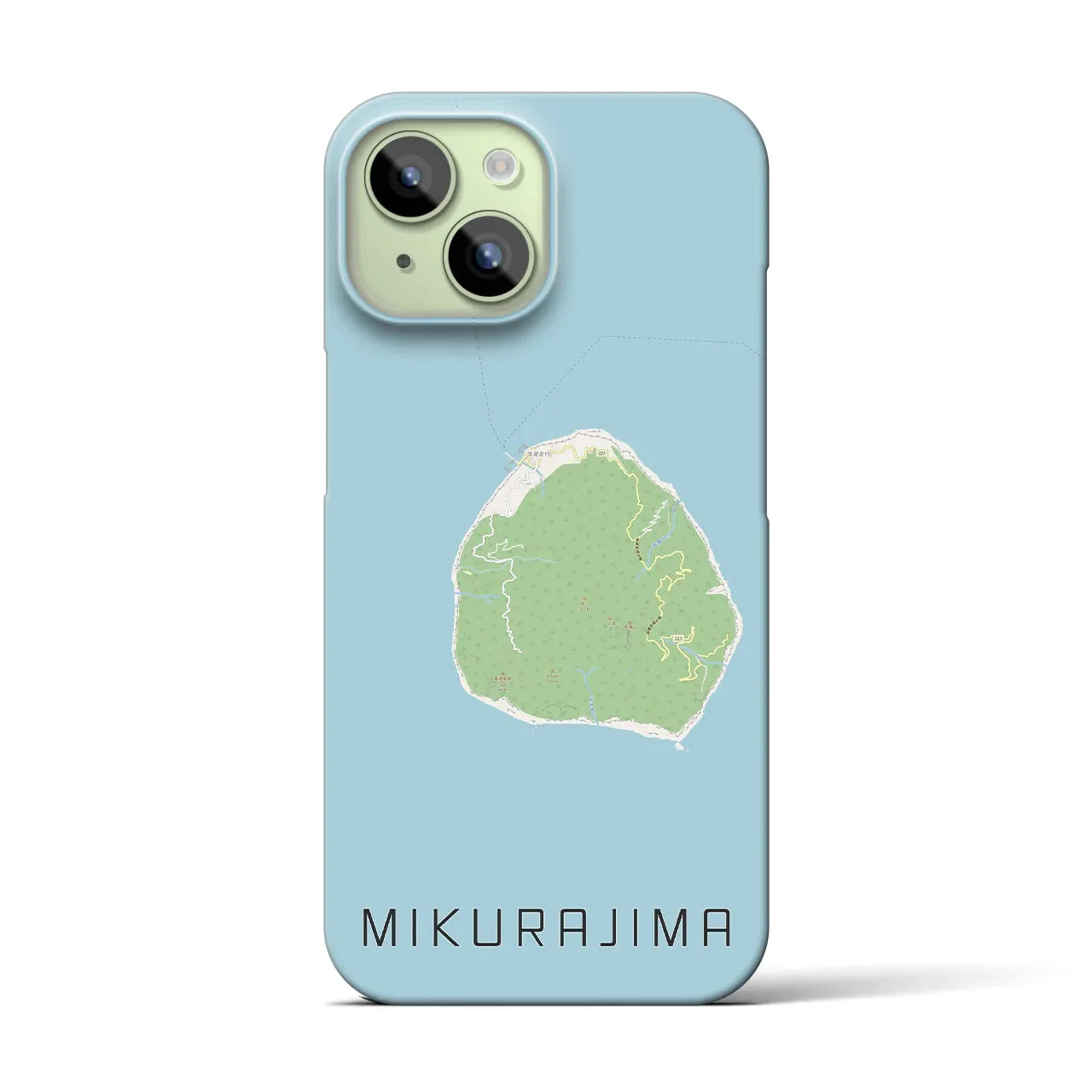 【御蔵島(東京都)】地図柄iPhoneケース(バックカバータイプ)