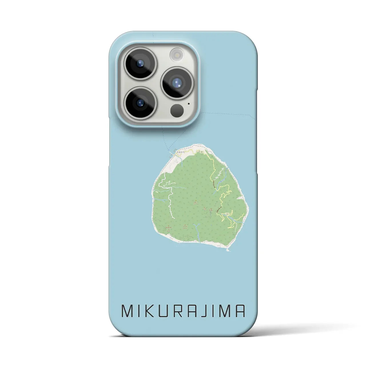 【御蔵島(東京都)】地図柄iPhoneケース(バックカバータイプ)