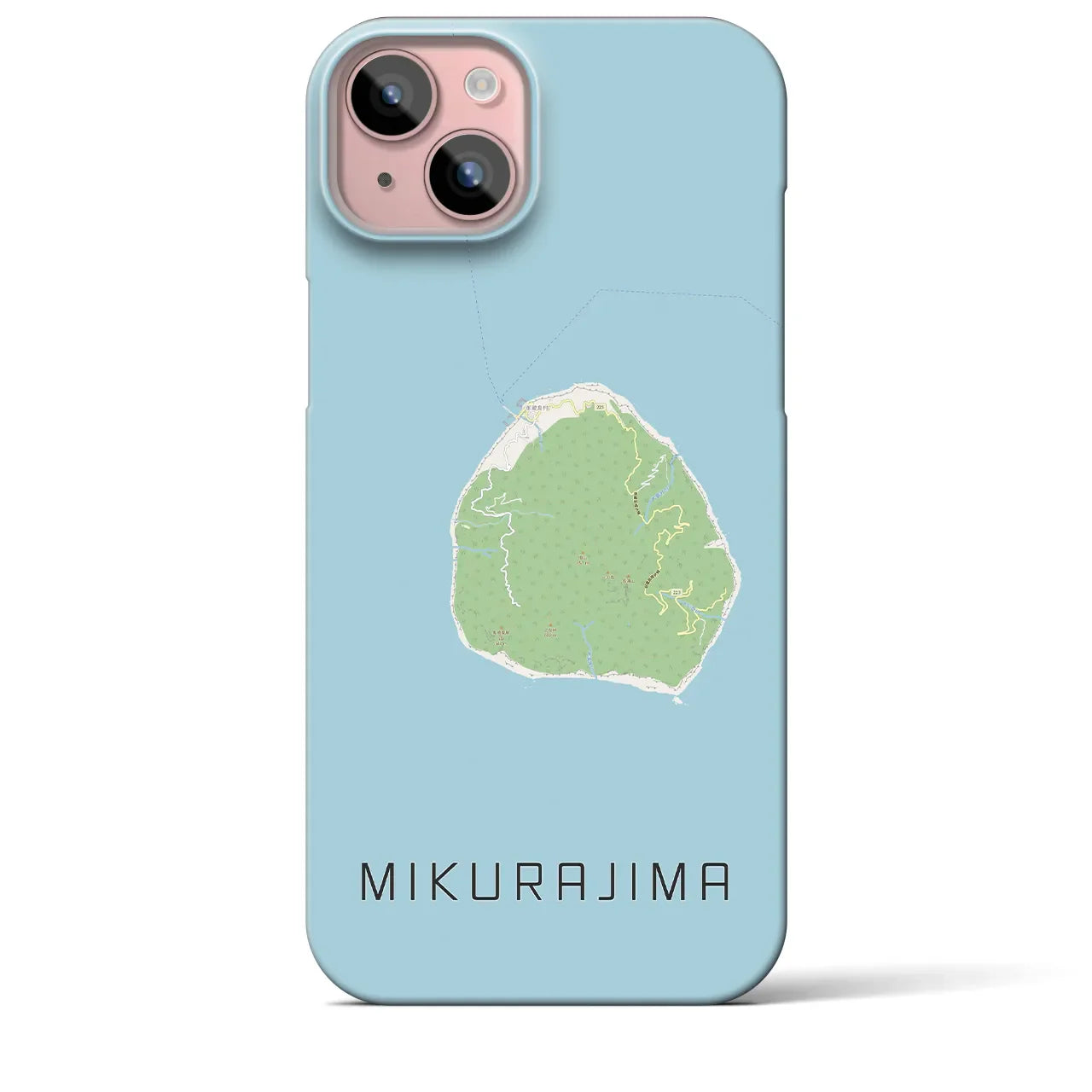 【御蔵島(東京都)】地図柄iPhoneケース(バックカバータイプ)