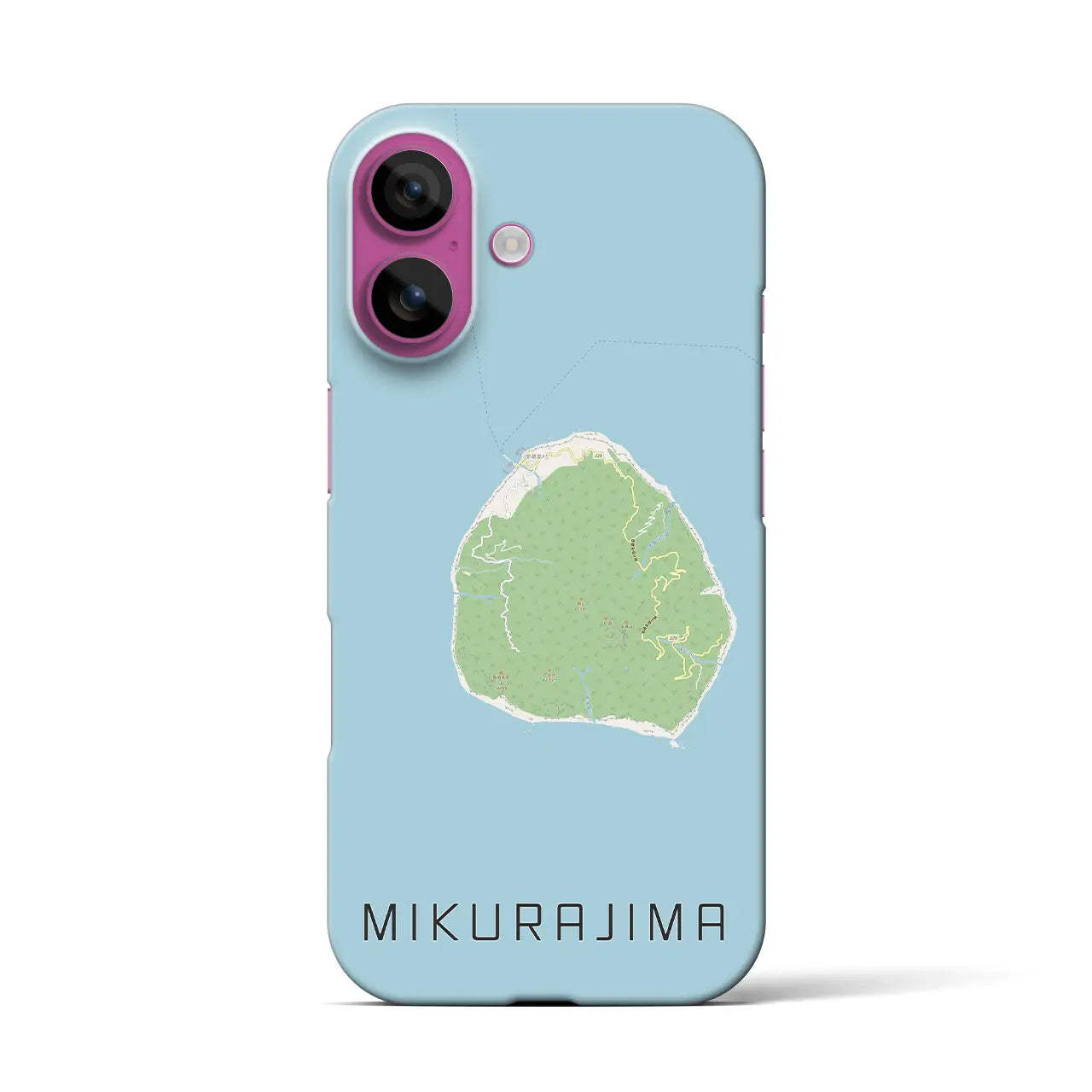 【御蔵島(東京都)】地図柄iPhoneケース(バックカバータイプ)