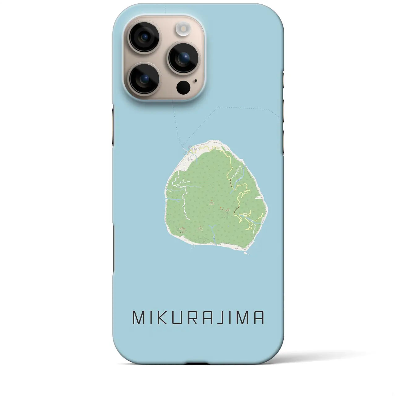 【御蔵島(東京都)】地図柄iPhoneケース(バックカバータイプ)