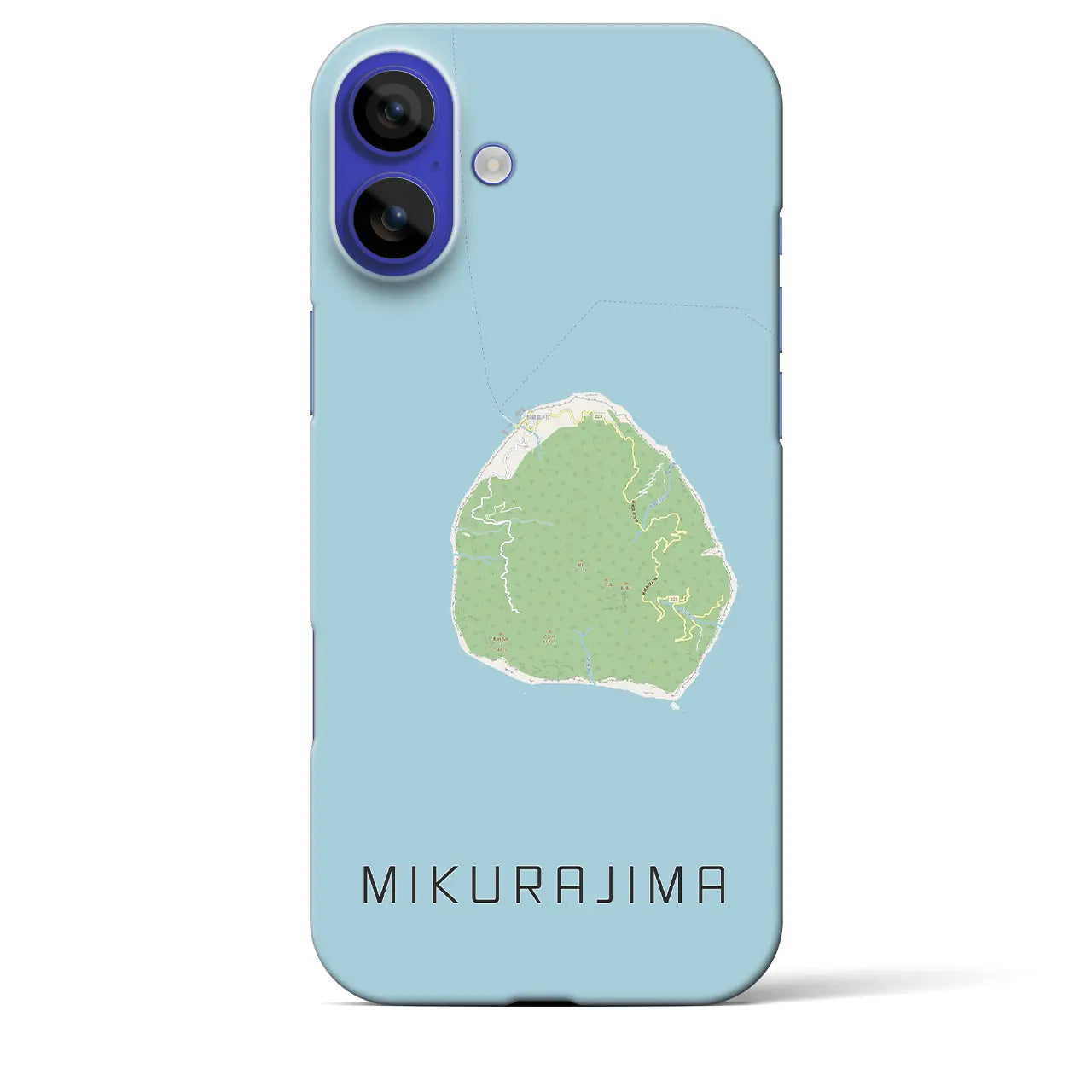 【御蔵島(東京都)】地図柄iPhoneケース(バックカバータイプ)ナチュラル・iPhone 16 Pro Max 用