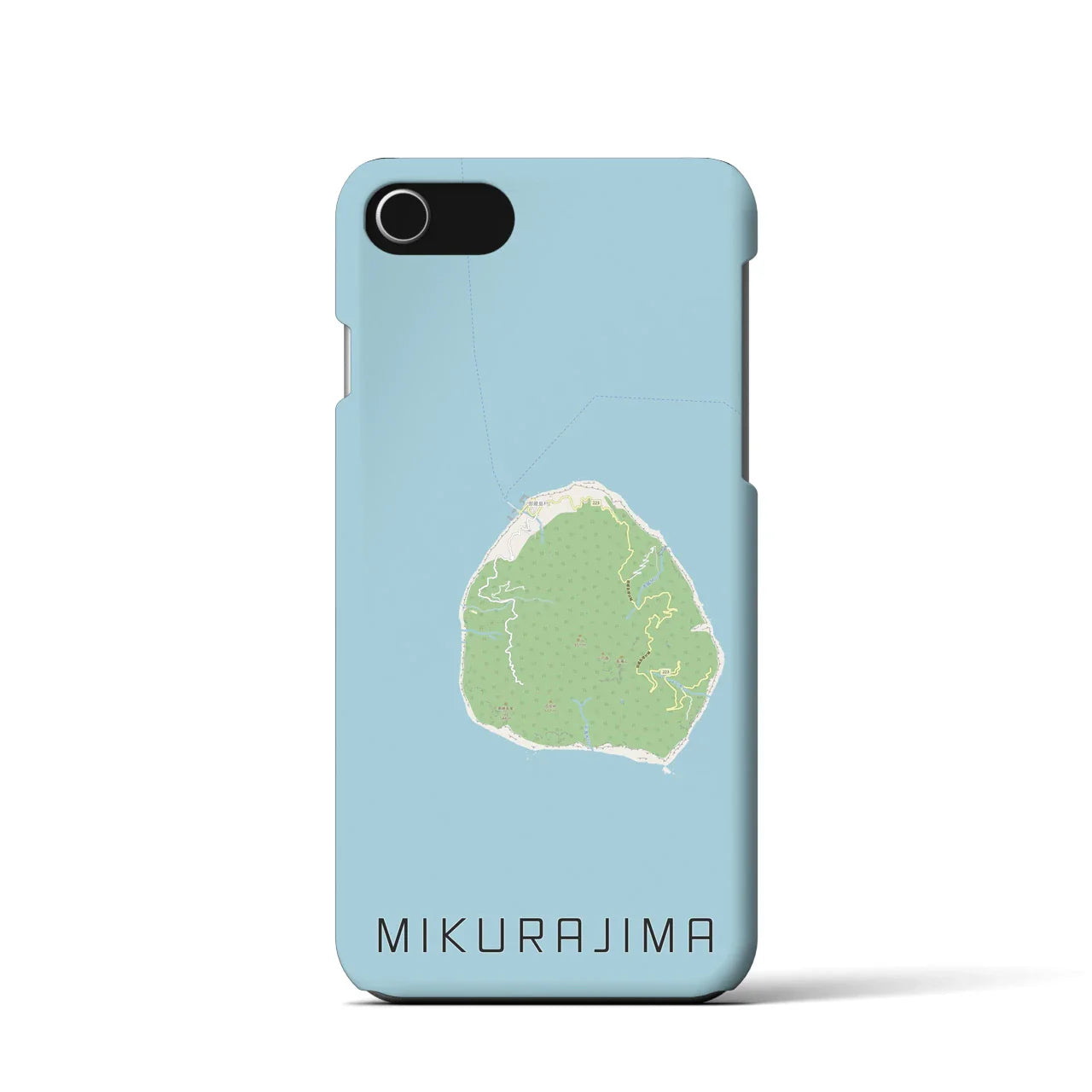 【御蔵島(東京都)】地図柄iPhoneケース(バックカバータイプ)