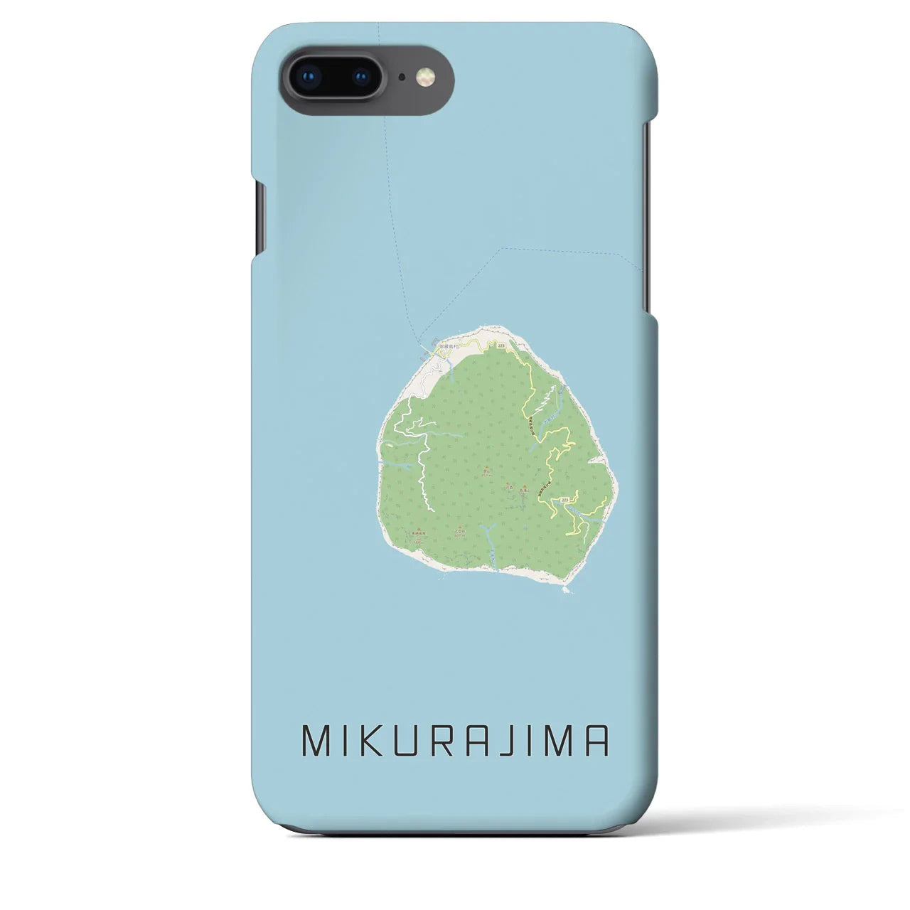 【御蔵島(東京都)】地図柄iPhoneケース(バックカバータイプ)