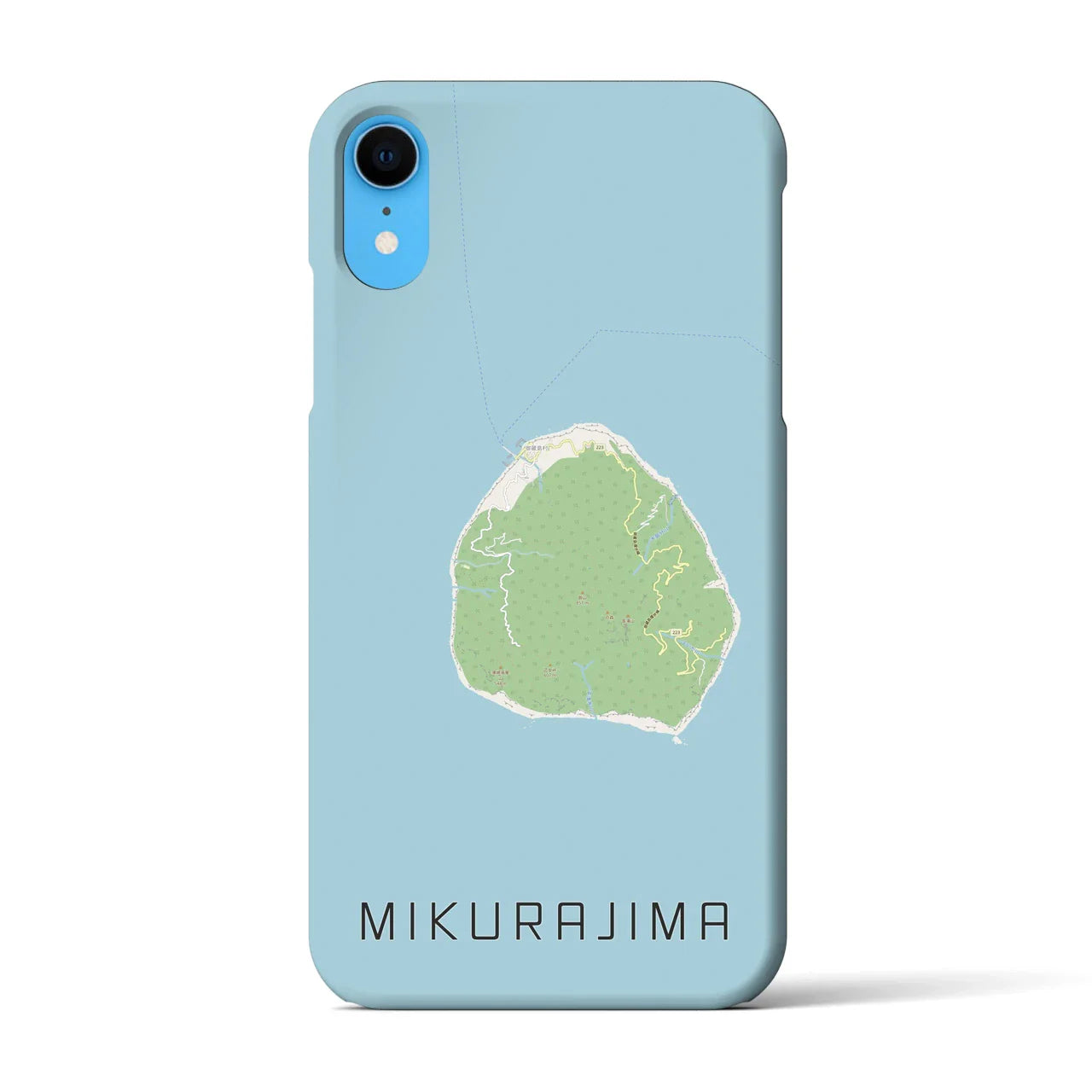 【御蔵島(東京都)】地図柄iPhoneケース(バックカバータイプ)