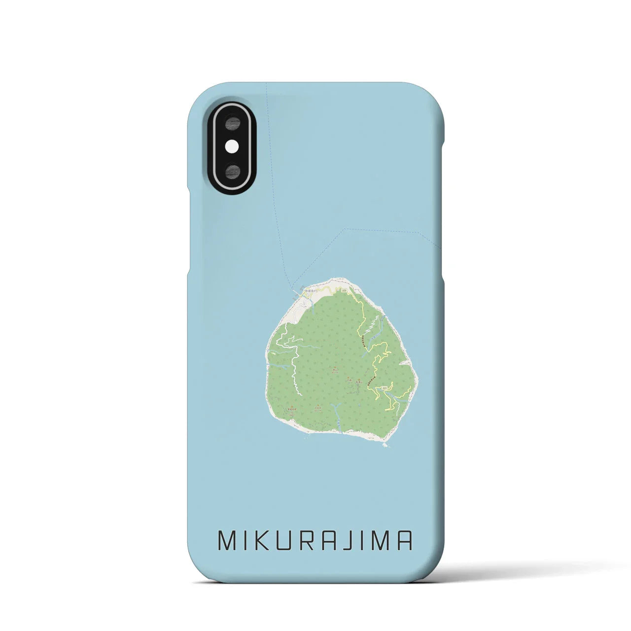 【御蔵島(東京都)】地図柄iPhoneケース(バックカバータイプ)