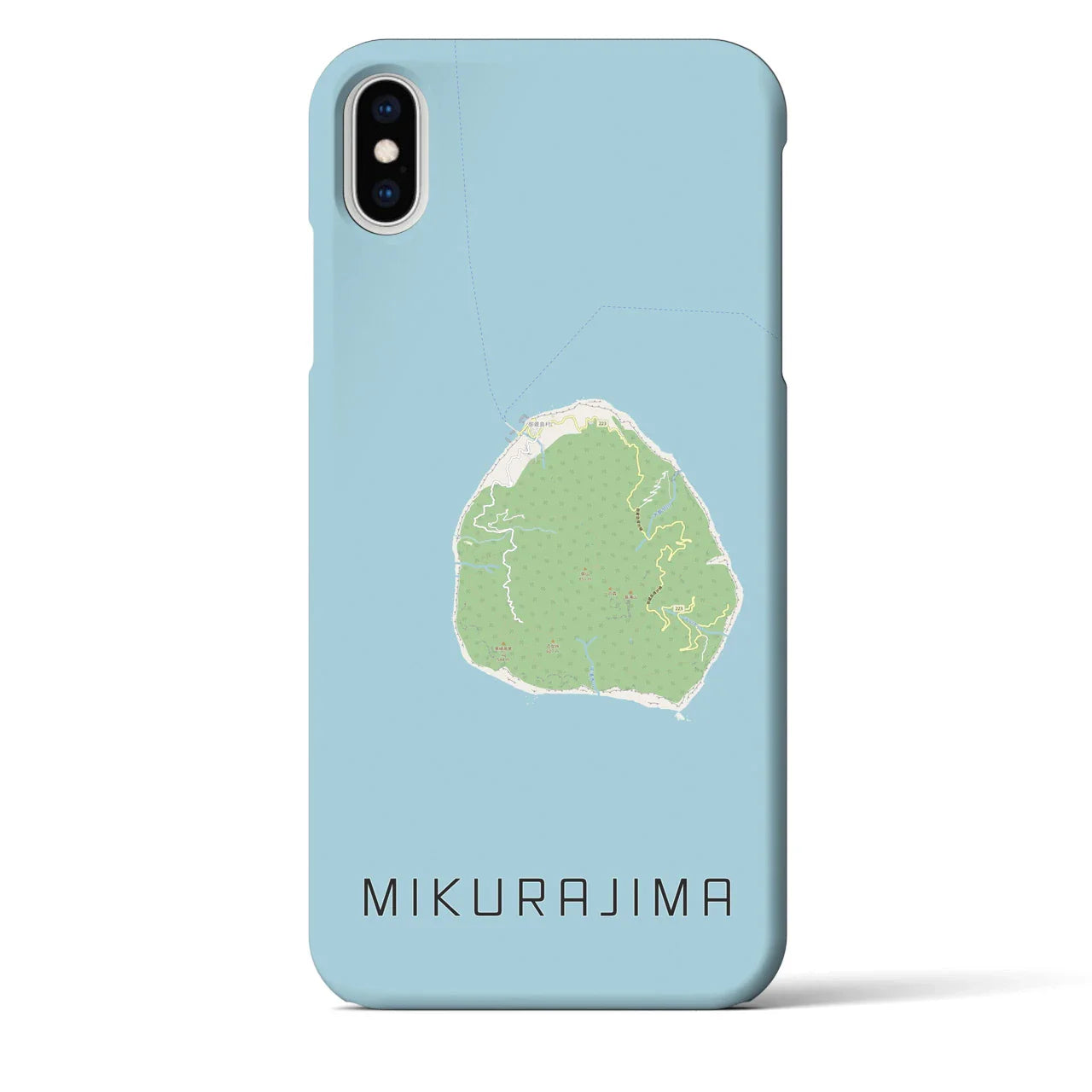 【御蔵島(東京都)】地図柄iPhoneケース(バックカバータイプ)