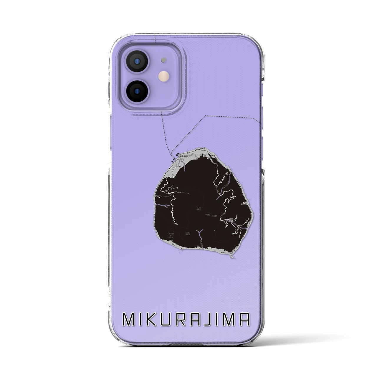 【御蔵島(東京都)】地図柄iPhoneケース(クリアタイプ)