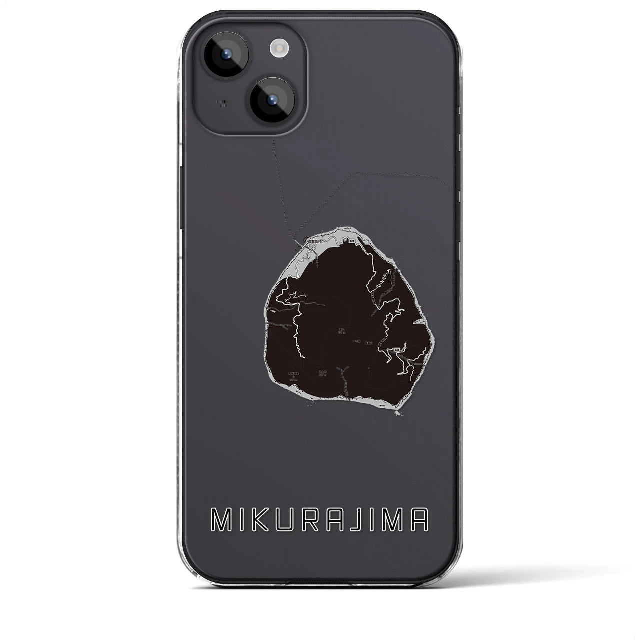 【御蔵島(東京都)】地図柄iPhoneケース(クリアタイプ)