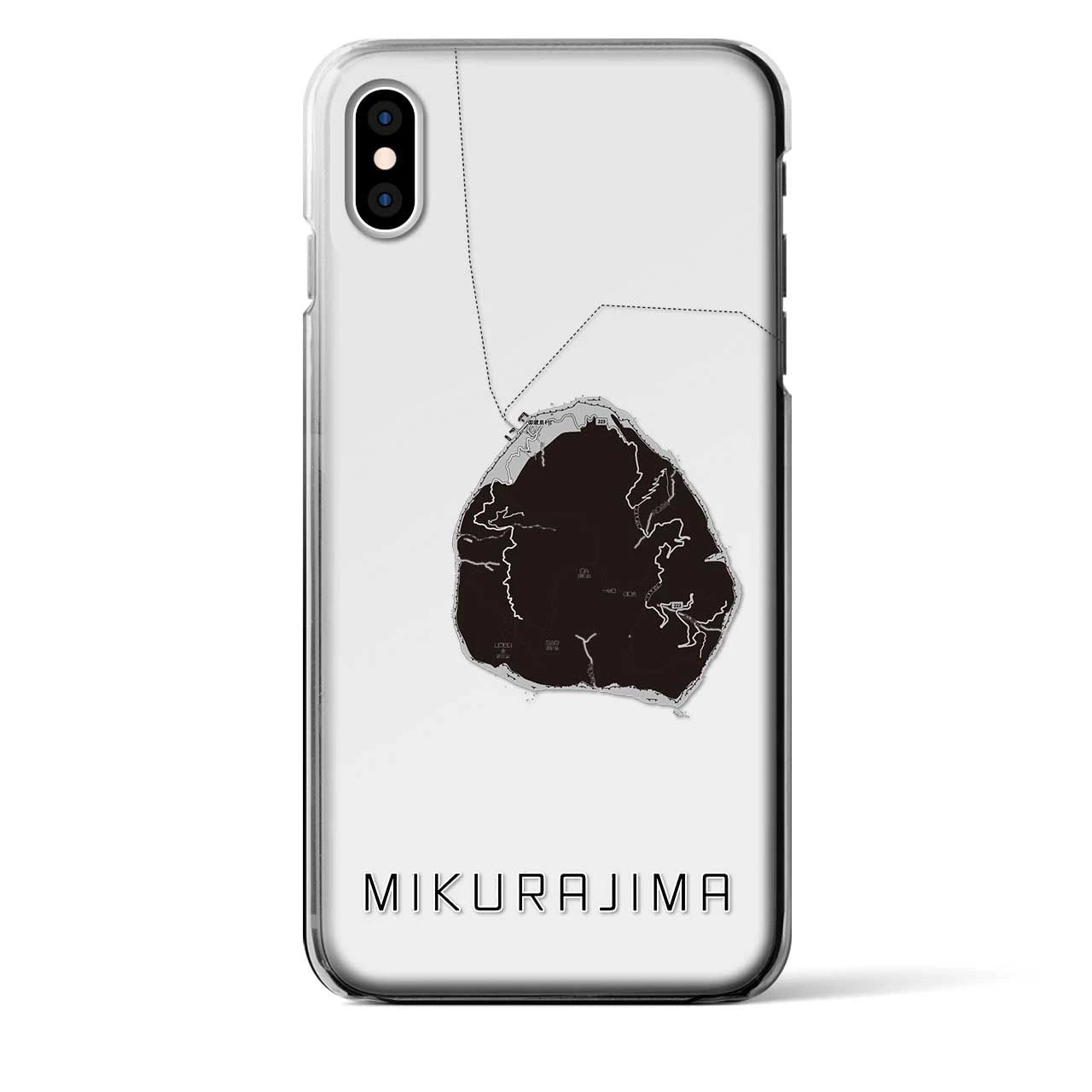 【御蔵島(東京都)】地図柄iPhoneケース(クリアタイプ)