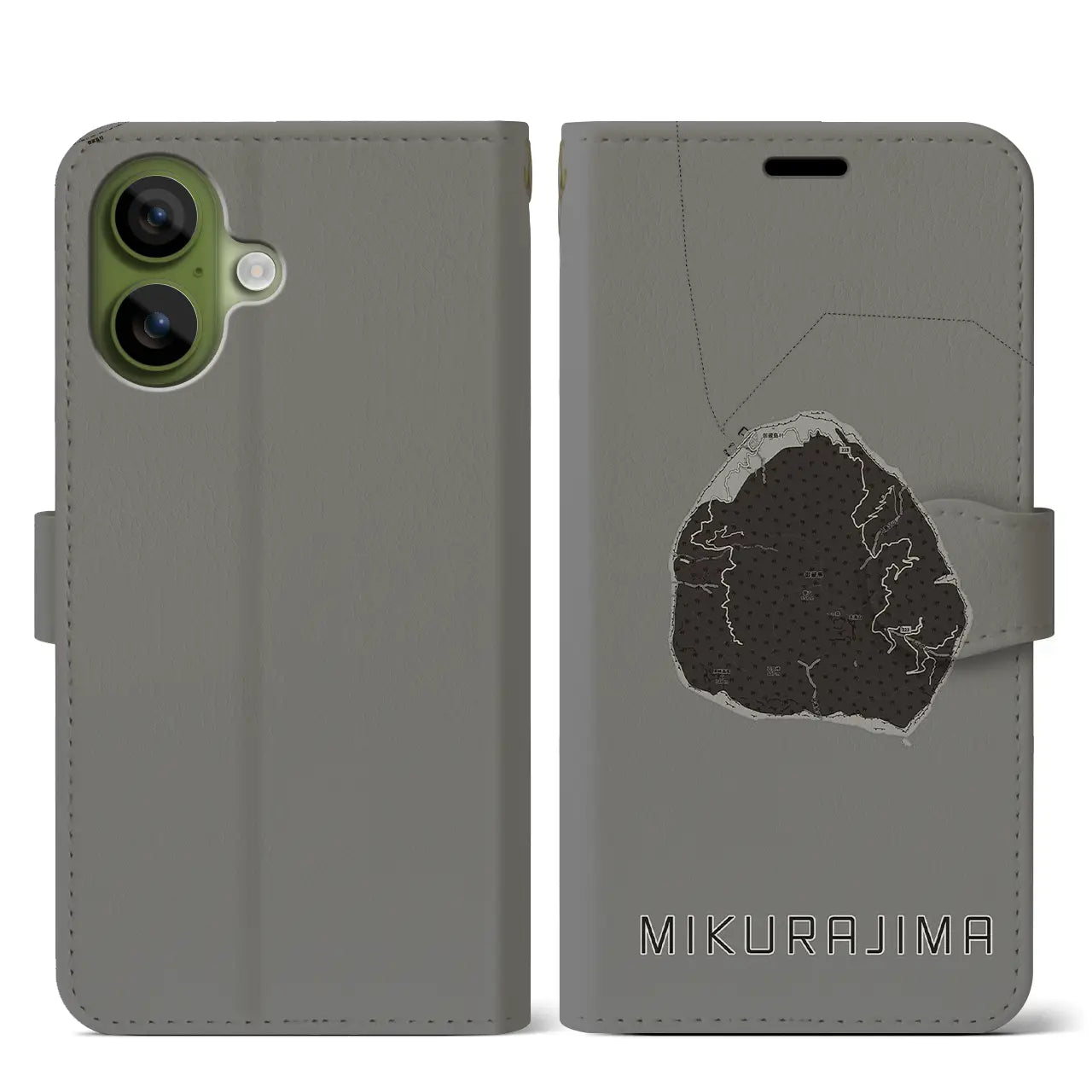 【御蔵島(東京都)】地図柄iPhoneケース(手帳タイプ)