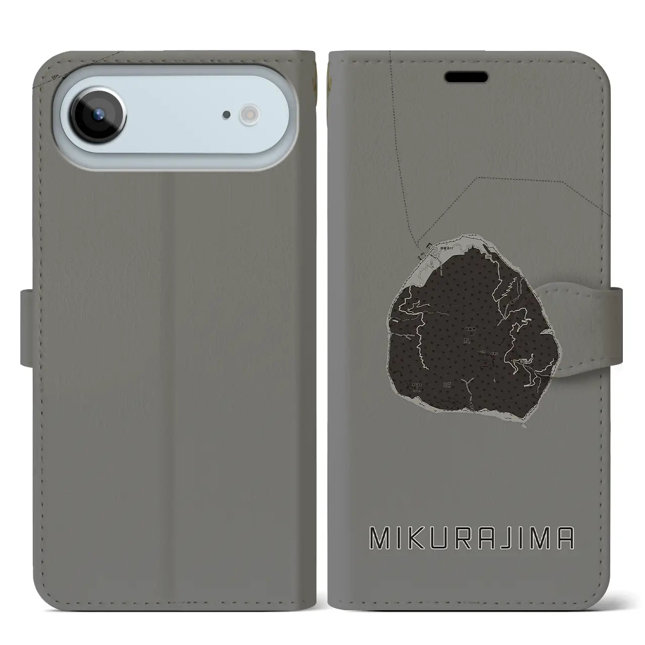 【御蔵島(東京都)】地図柄iPhoneケース(手帳タイプ)