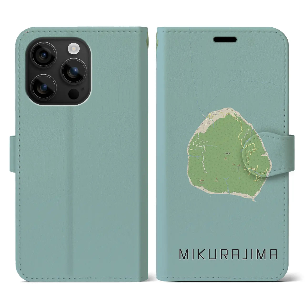 【御蔵島(東京都)】地図柄iPhoneケース(手帳タイプ)