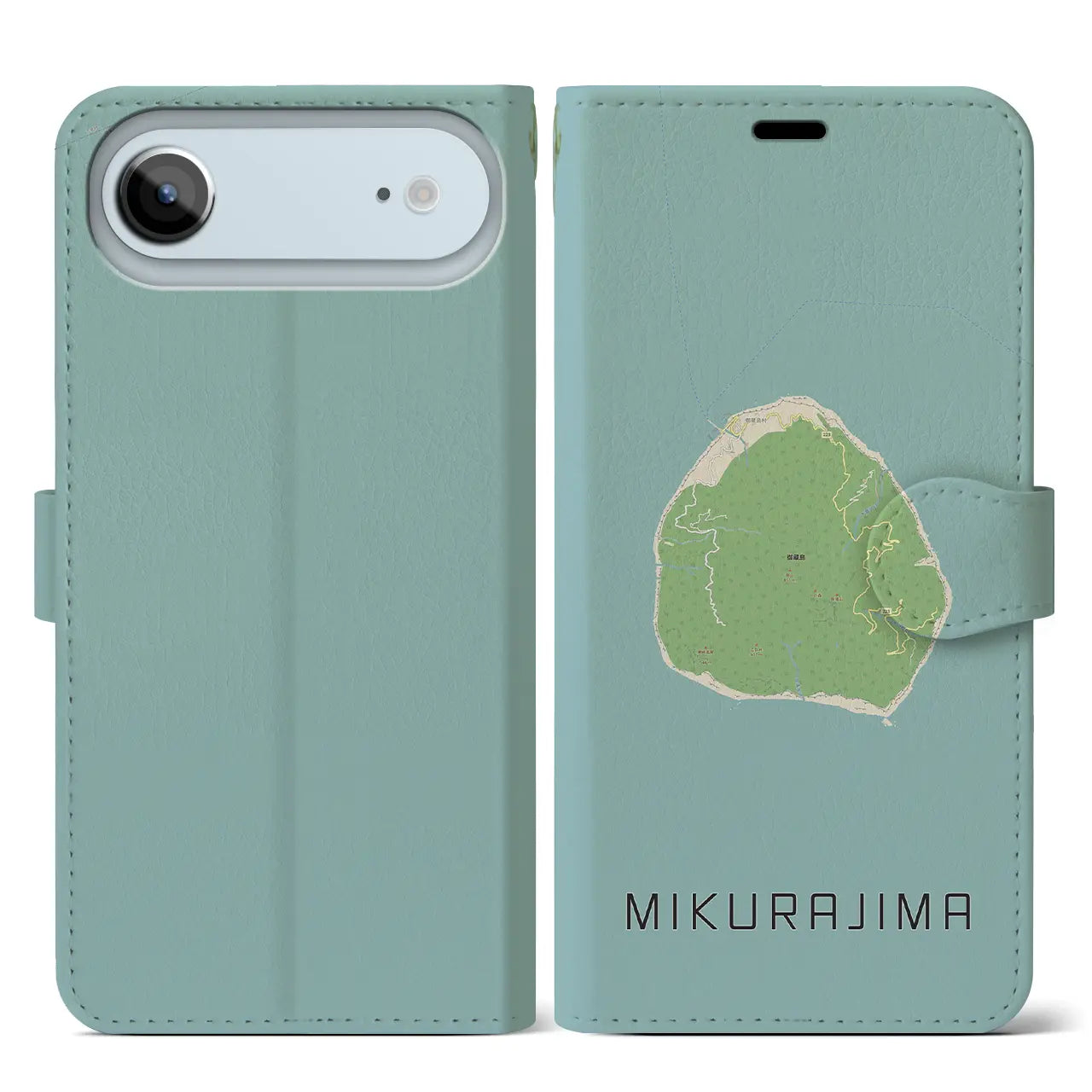 【御蔵島(東京都)】地図柄iPhoneケース(手帳タイプ)