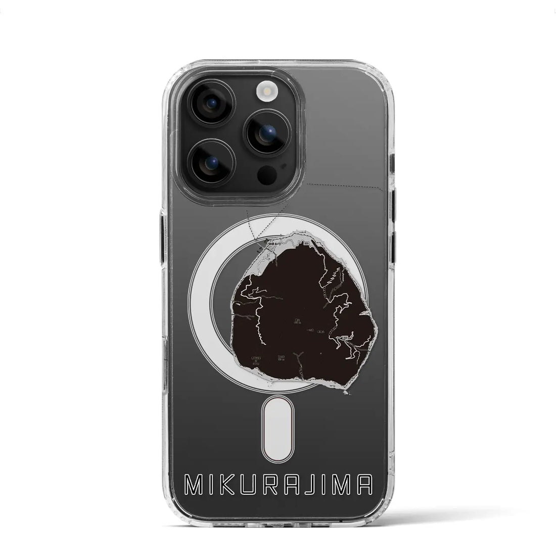 【御蔵島(東京都)】地図柄iPhoneケース(MagSafeタイプ)