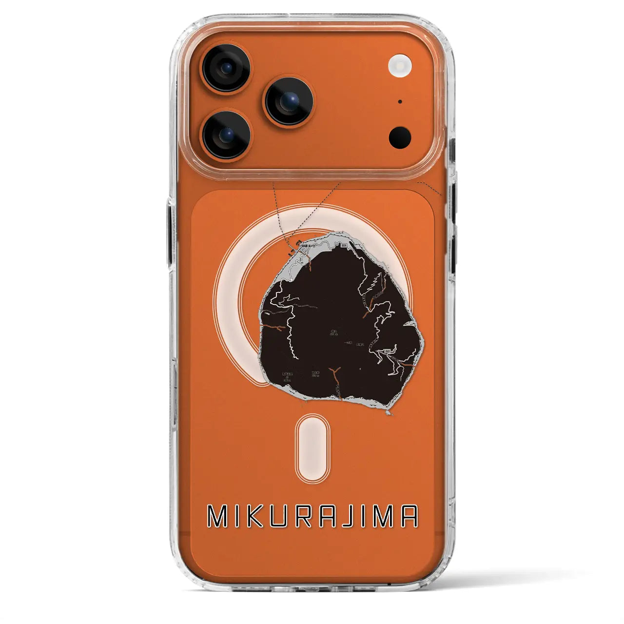 【御蔵島(東京都)】地図柄iPhoneケース(MagSafeタイプ)