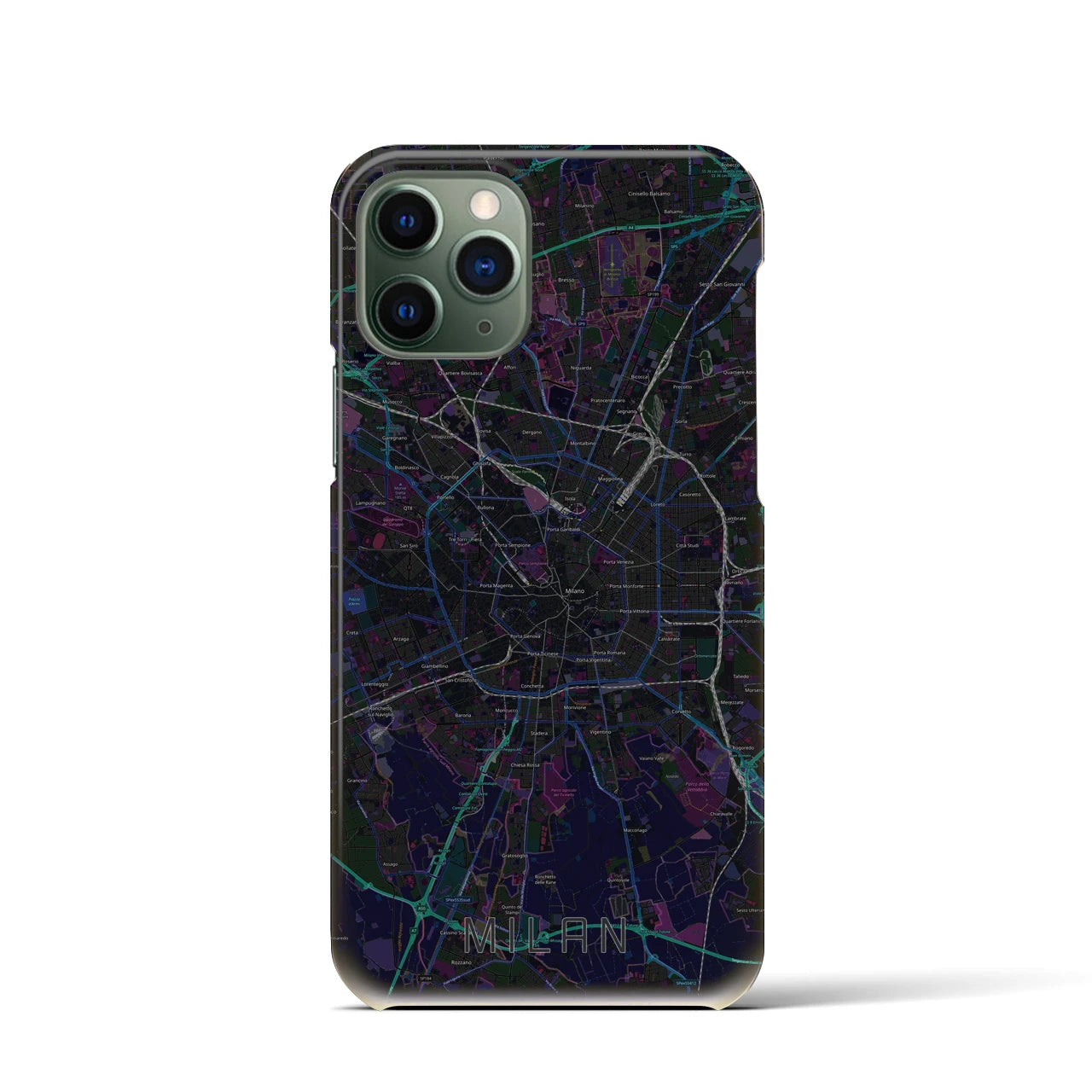 【ミラノ(イタリア)】地図柄iPhoneケース(バックカバータイプ)
