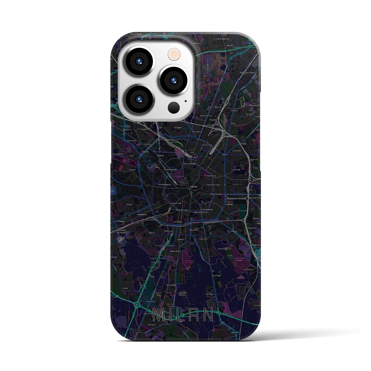 【ミラノ(イタリア)】地図柄iPhoneケース(バックカバータイプ)