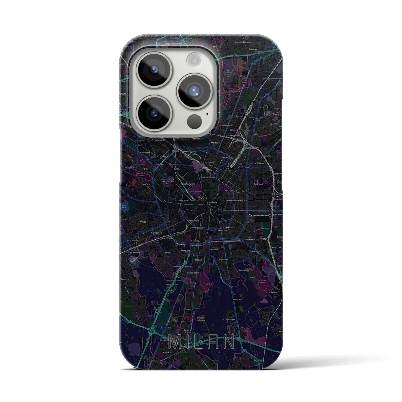 【ミラノ(イタリア)】地図柄iPhoneケース(バックカバータイプ)