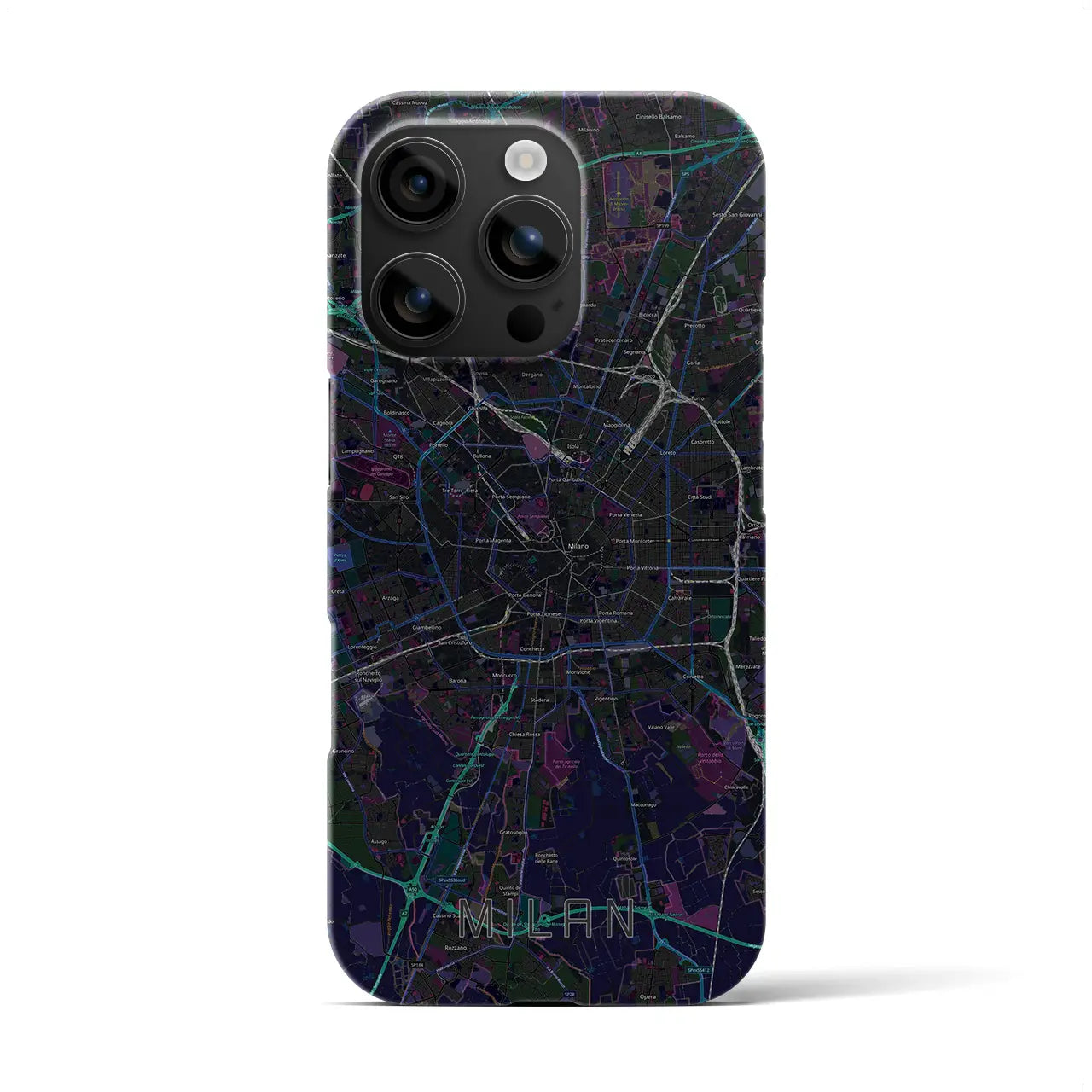 【ミラノ(イタリア)】地図柄iPhoneケース(バックカバータイプ)