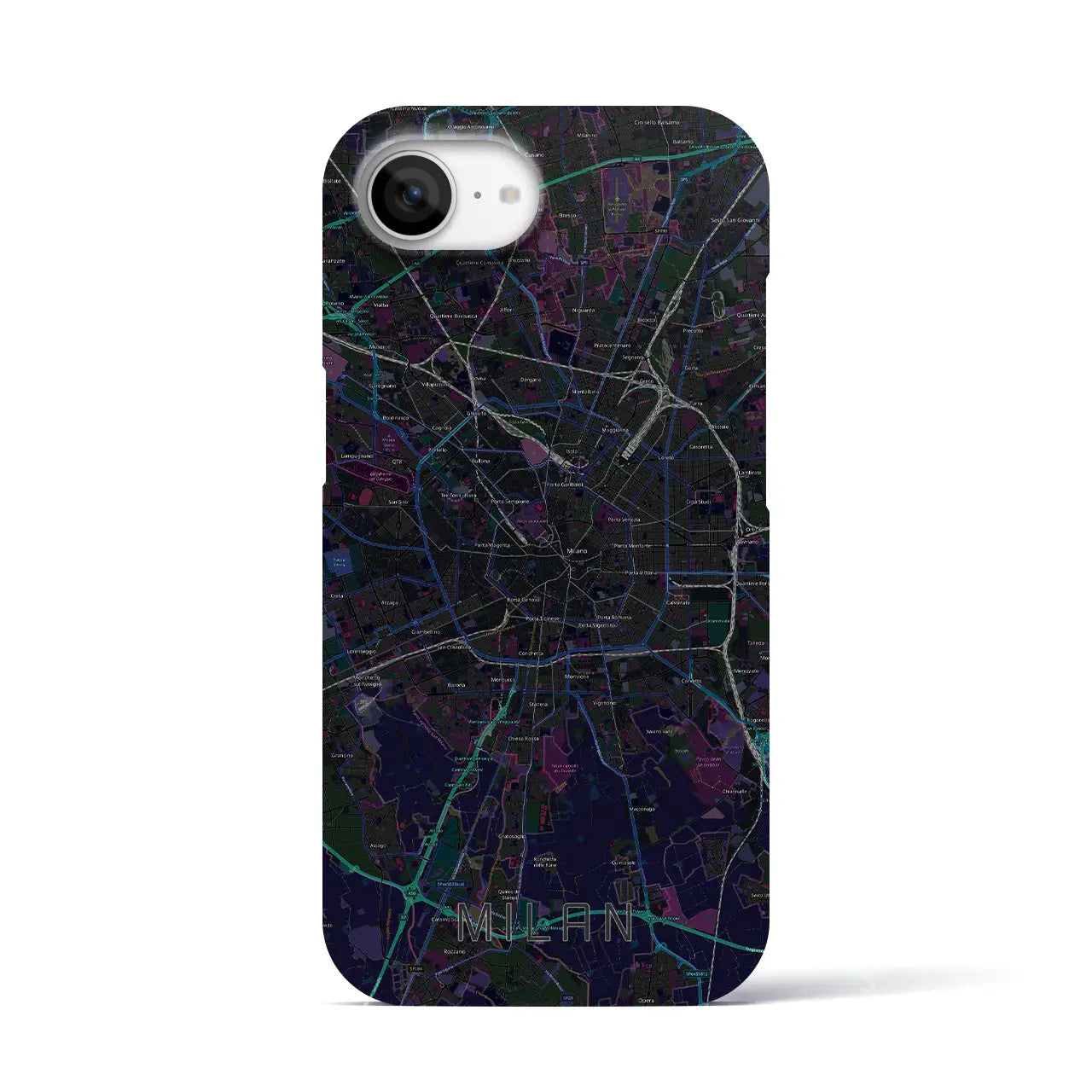 【ミラノ(イタリア)】地図柄iPhoneケース(バックカバータイプ)