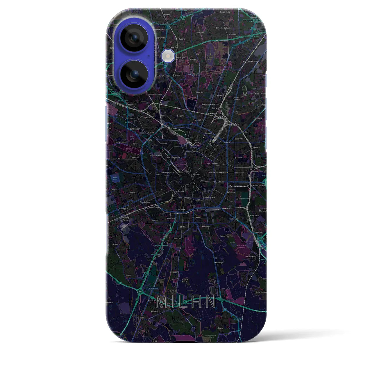 【ミラノ(イタリア)】地図柄iPhoneケース(バックカバータイプ)