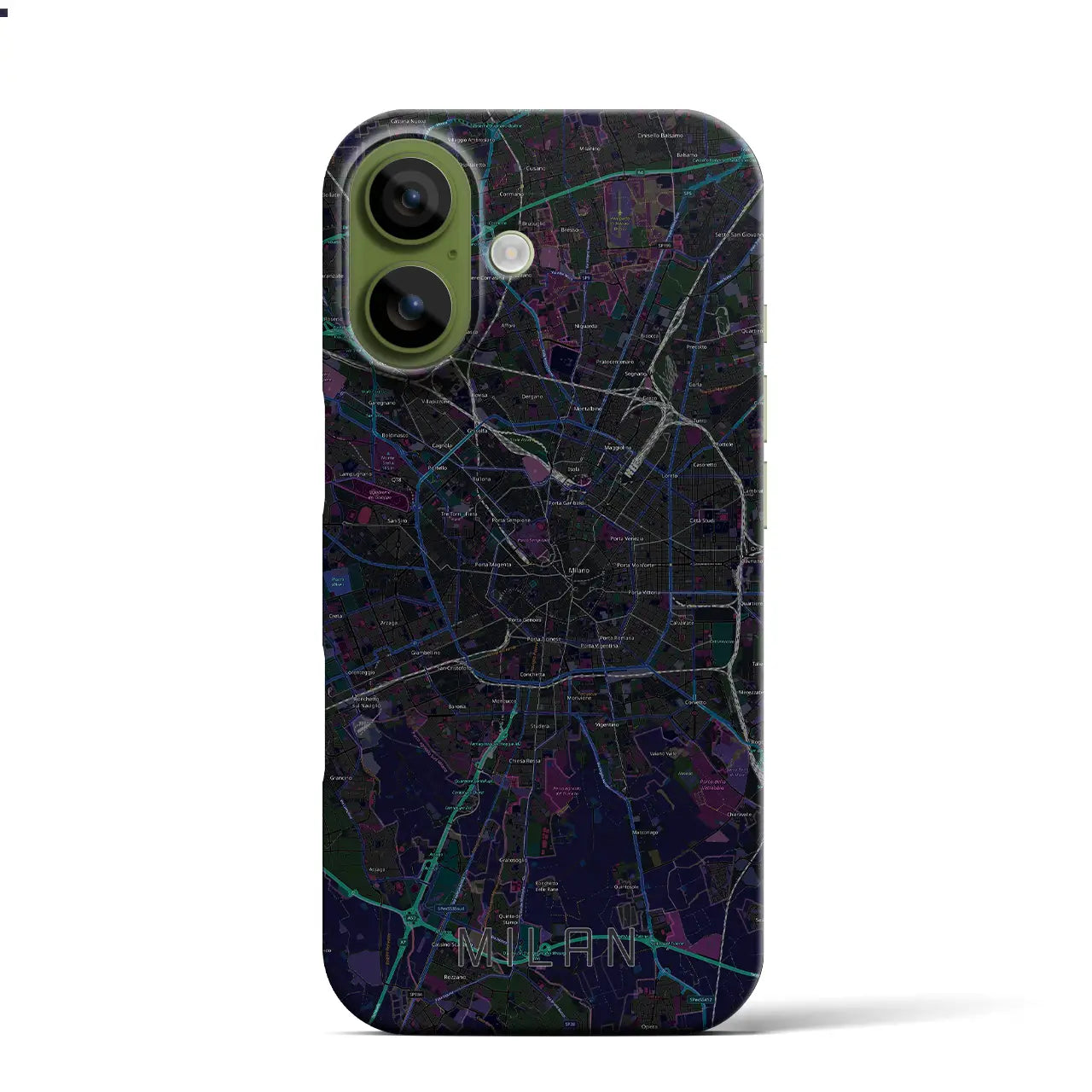 【ミラノ(イタリア)】地図柄iPhoneケース(バックカバータイプ)