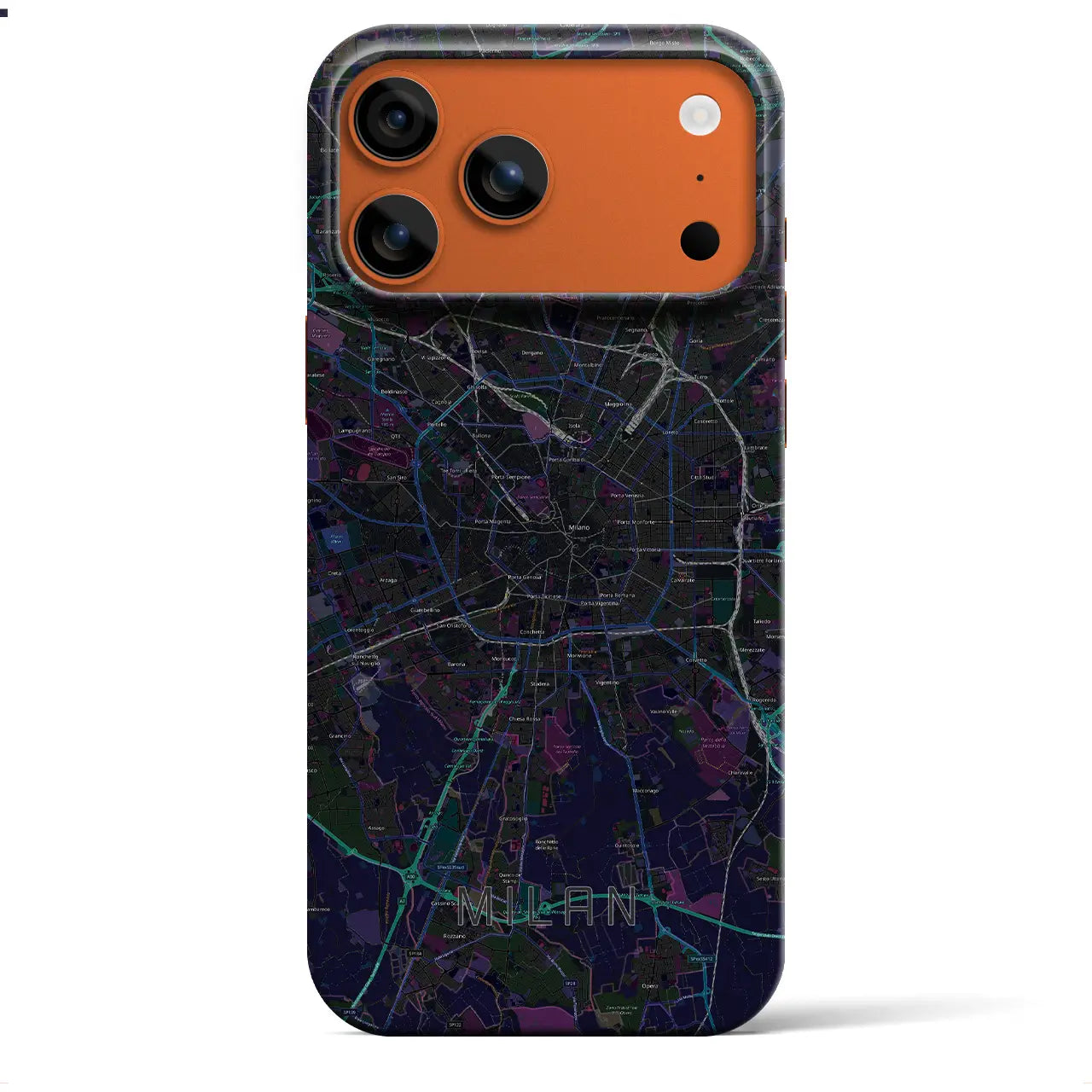 【ミラノ(イタリア)】地図柄iPhoneケース(バックカバータイプ)