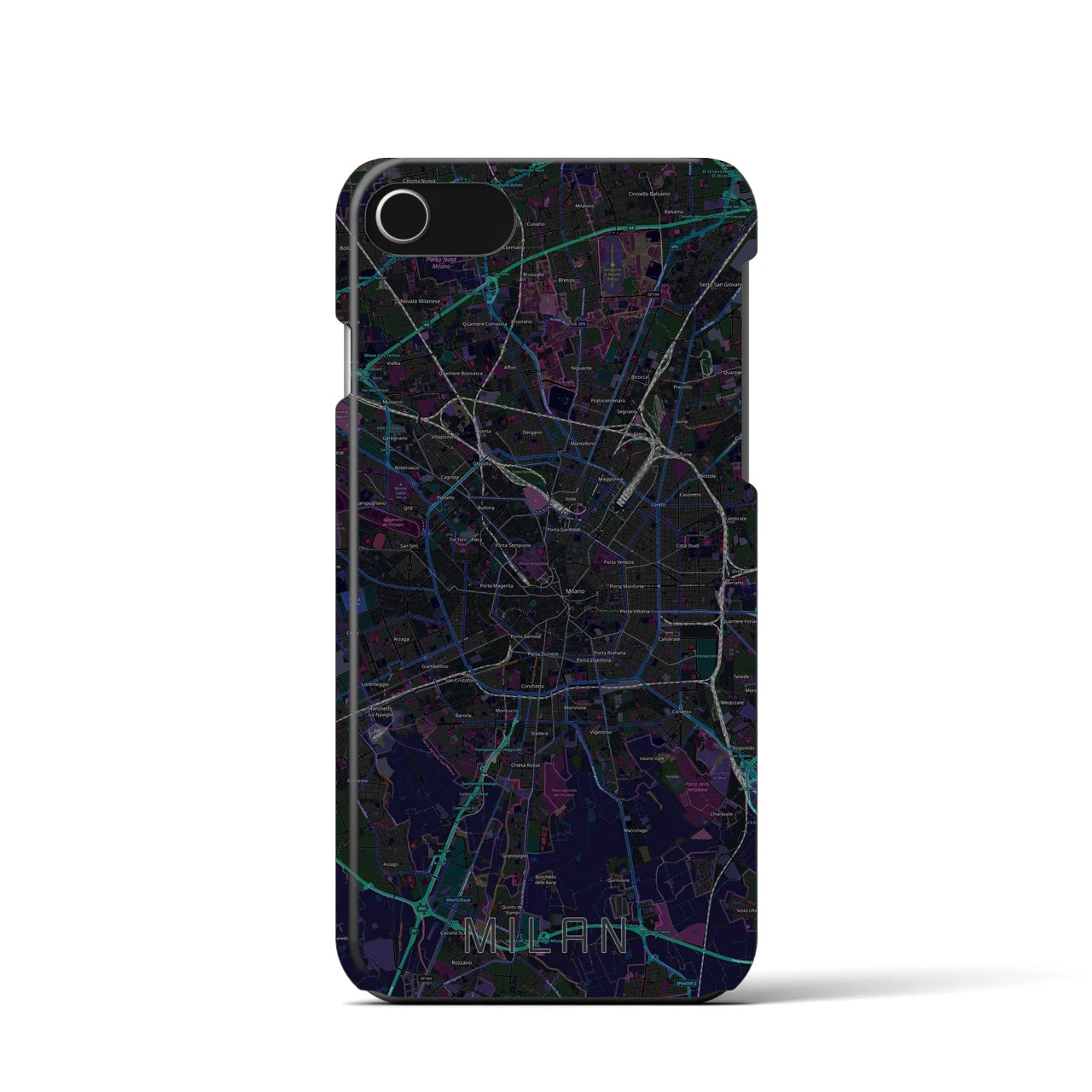 【ミラノ(イタリア)】地図柄iPhoneケース(バックカバータイプ)