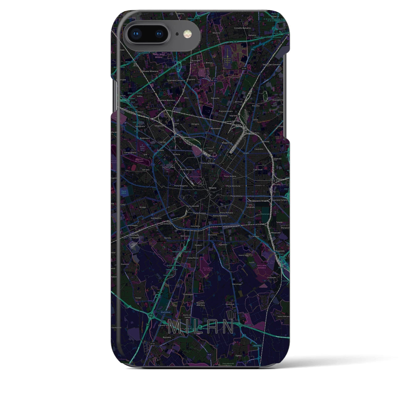 【ミラノ(イタリア)】地図柄iPhoneケース(バックカバータイプ)