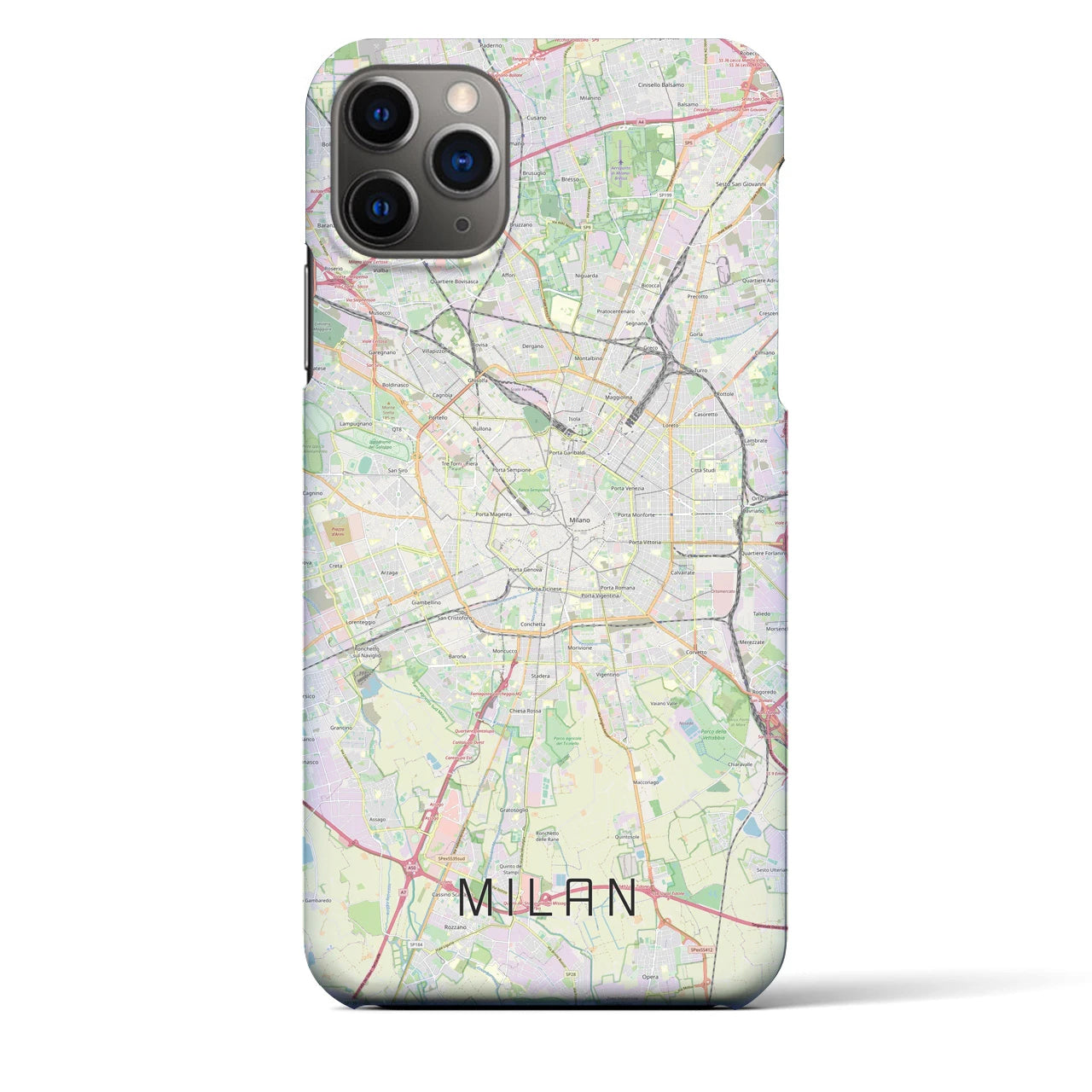 【ミラノ(イタリア)】地図柄iPhoneケース(バックカバータイプ)