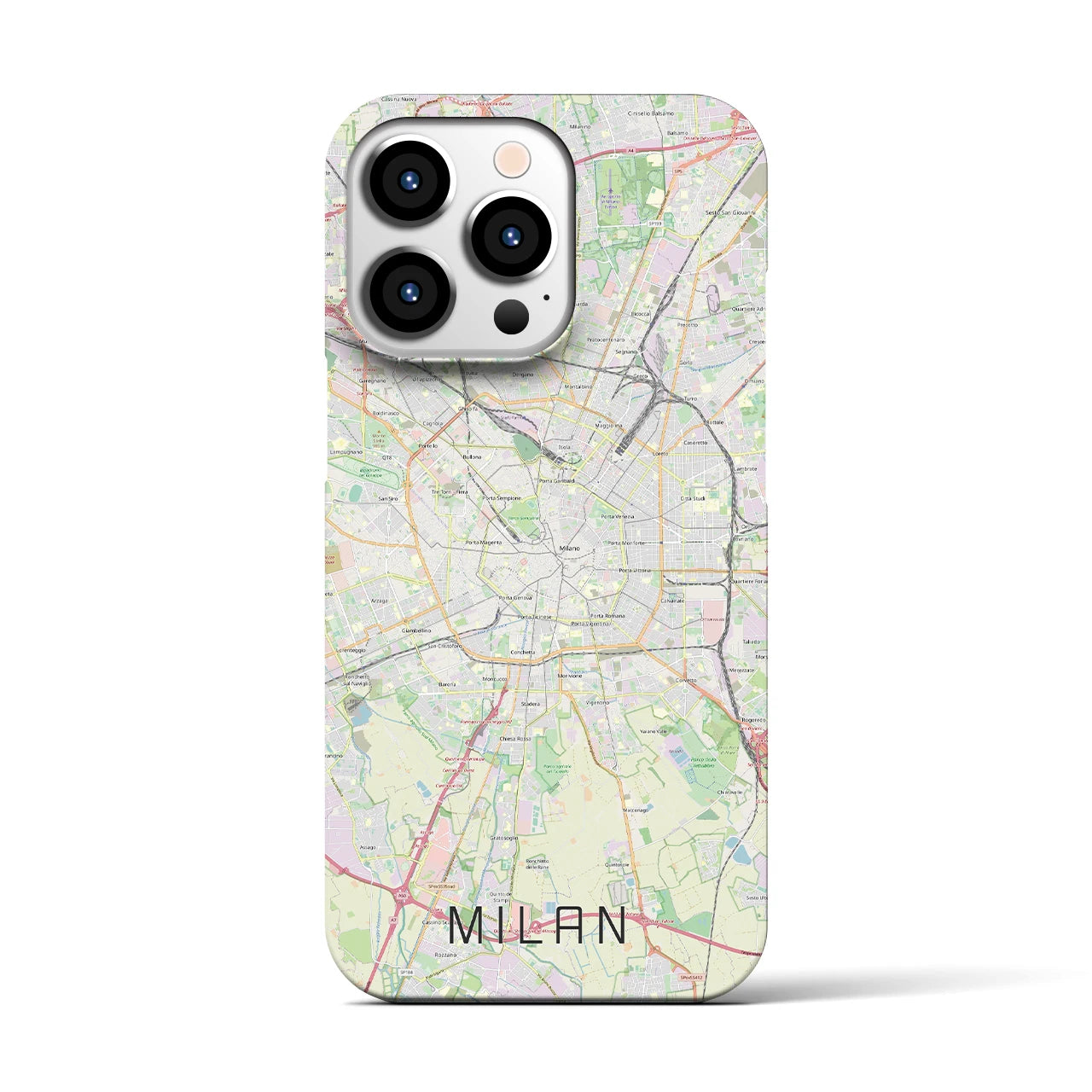 【ミラノ(イタリア)】地図柄iPhoneケース(バックカバータイプ)
