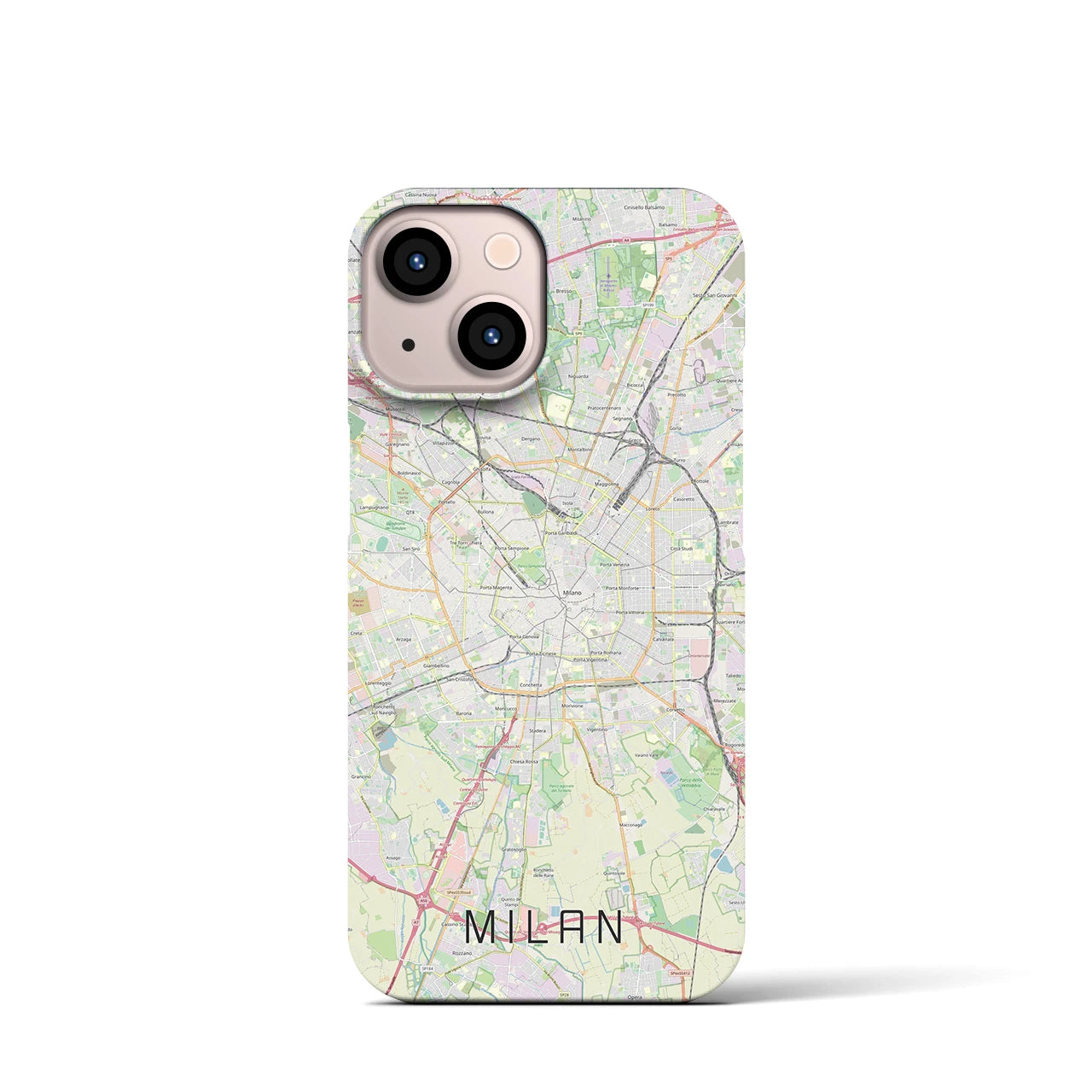 【ミラノ(イタリア)】地図柄iPhoneケース(バックカバータイプ)