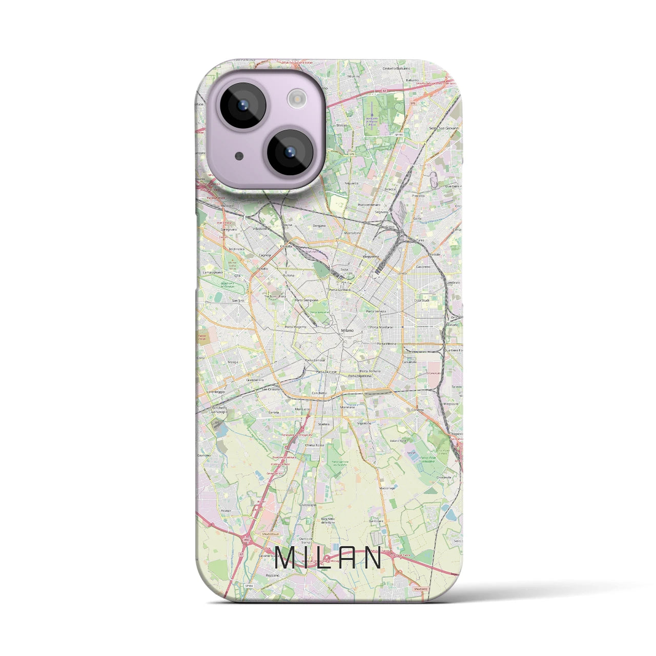 【ミラノ(イタリア)】地図柄iPhoneケース(バックカバータイプ)
