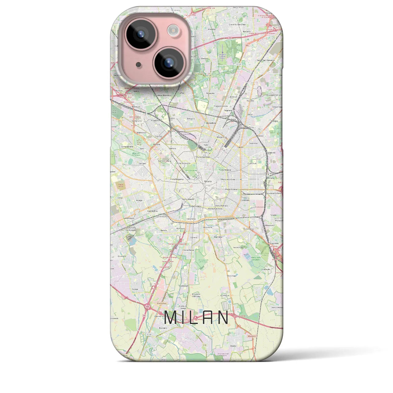 【ミラノ(イタリア)】地図柄iPhoneケース(バックカバータイプ)