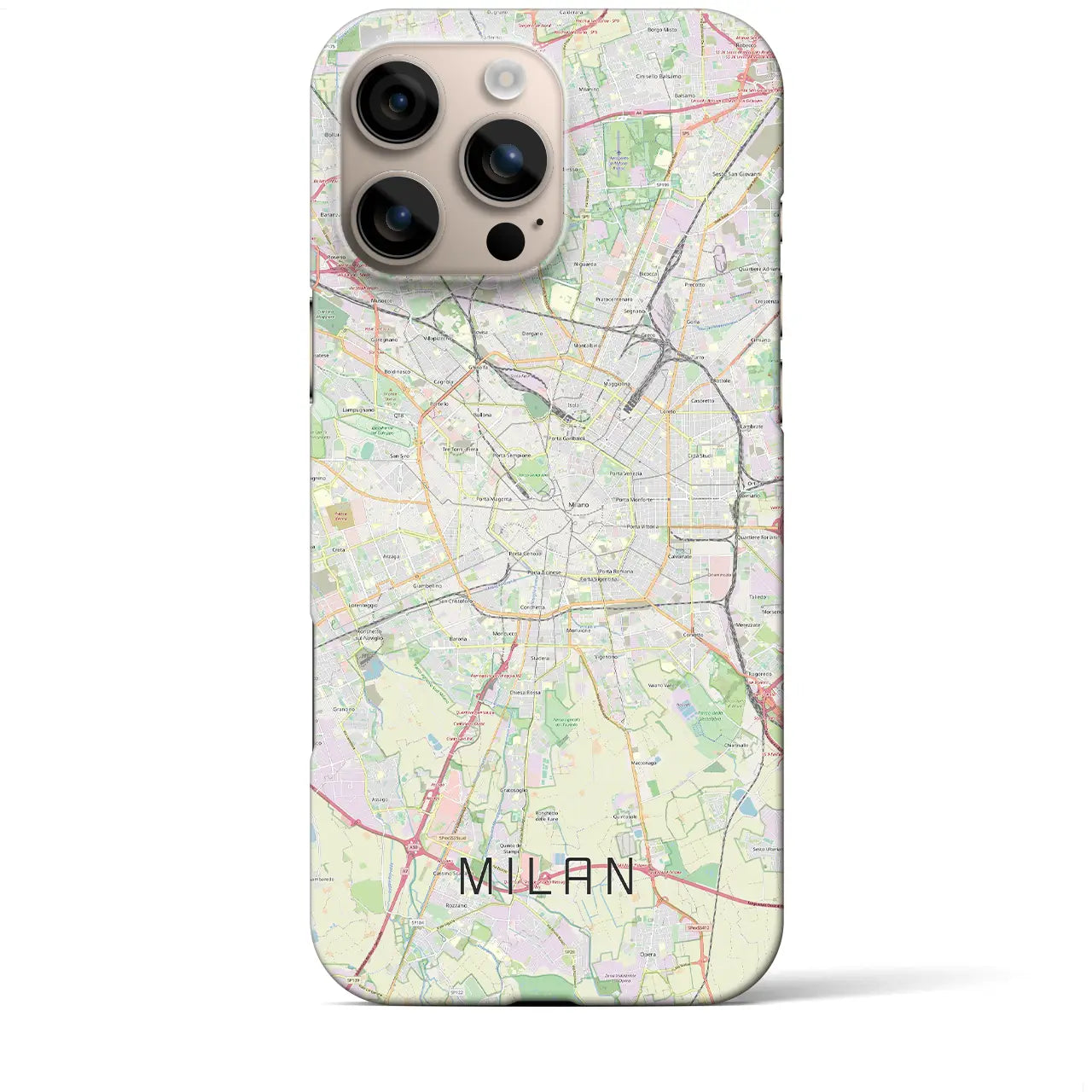 【ミラノ(イタリア)】地図柄iPhoneケース(バックカバータイプ)