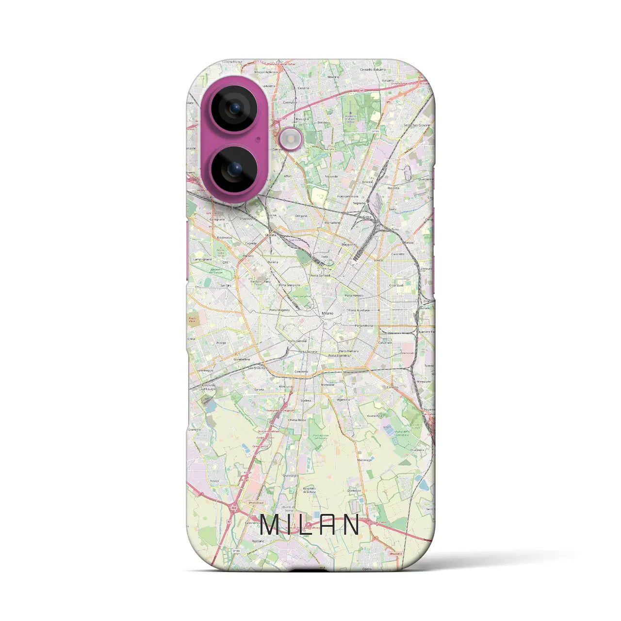 【ミラノ(イタリア)】地図柄iPhoneケース(バックカバータイプ)