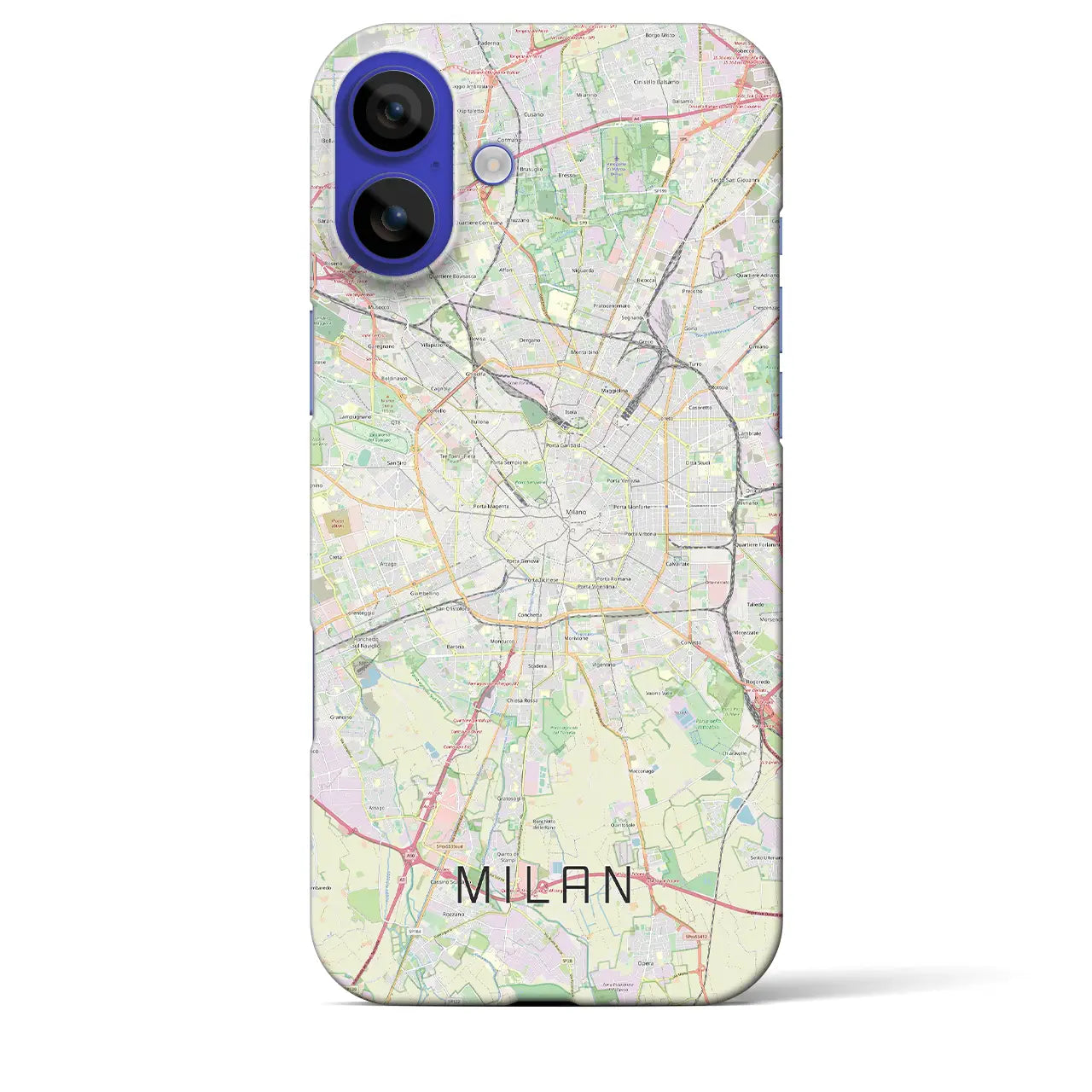 【ミラノ(イタリア)】地図柄iPhoneケース(バックカバータイプ)