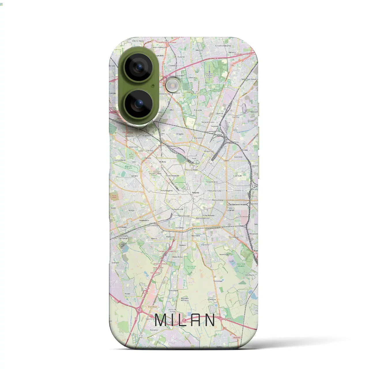 【ミラノ(イタリア)】地図柄iPhoneケース(バックカバータイプ)ナチュラル・iPhone 17 Pro Max 用