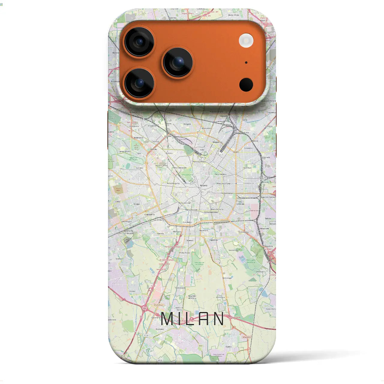 【ミラノ(イタリア)】地図柄iPhoneケース(バックカバータイプ)