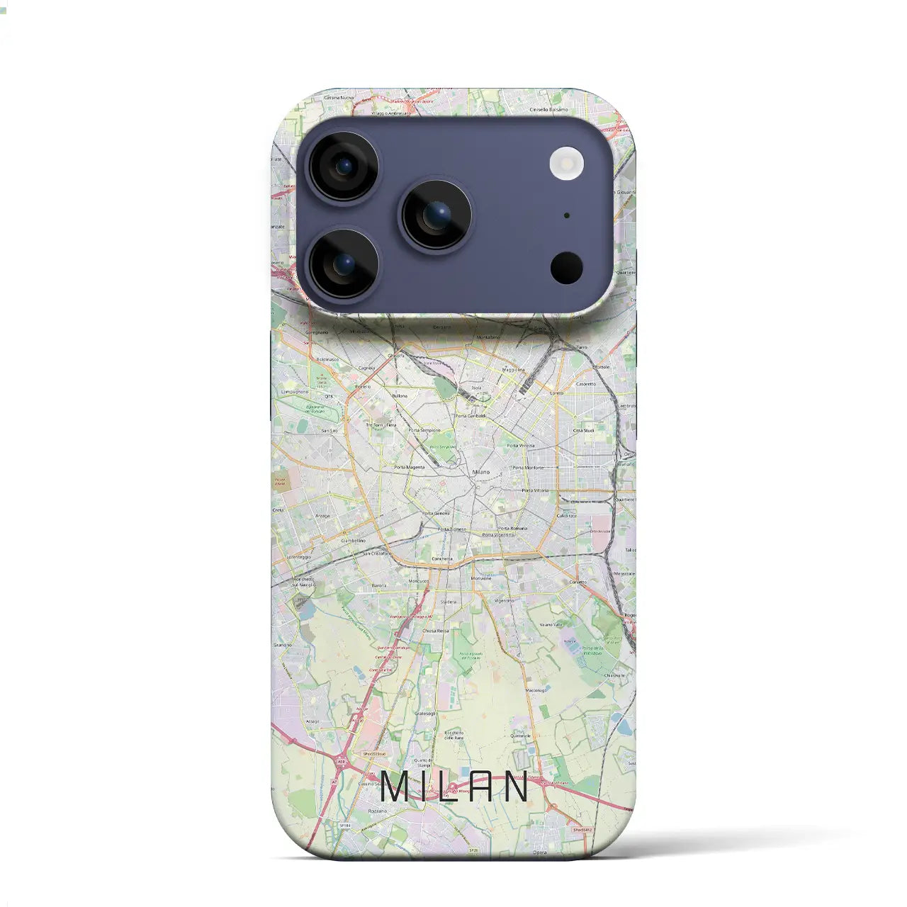 【ミラノ(イタリア)】地図柄iPhoneケース(バックカバータイプ)