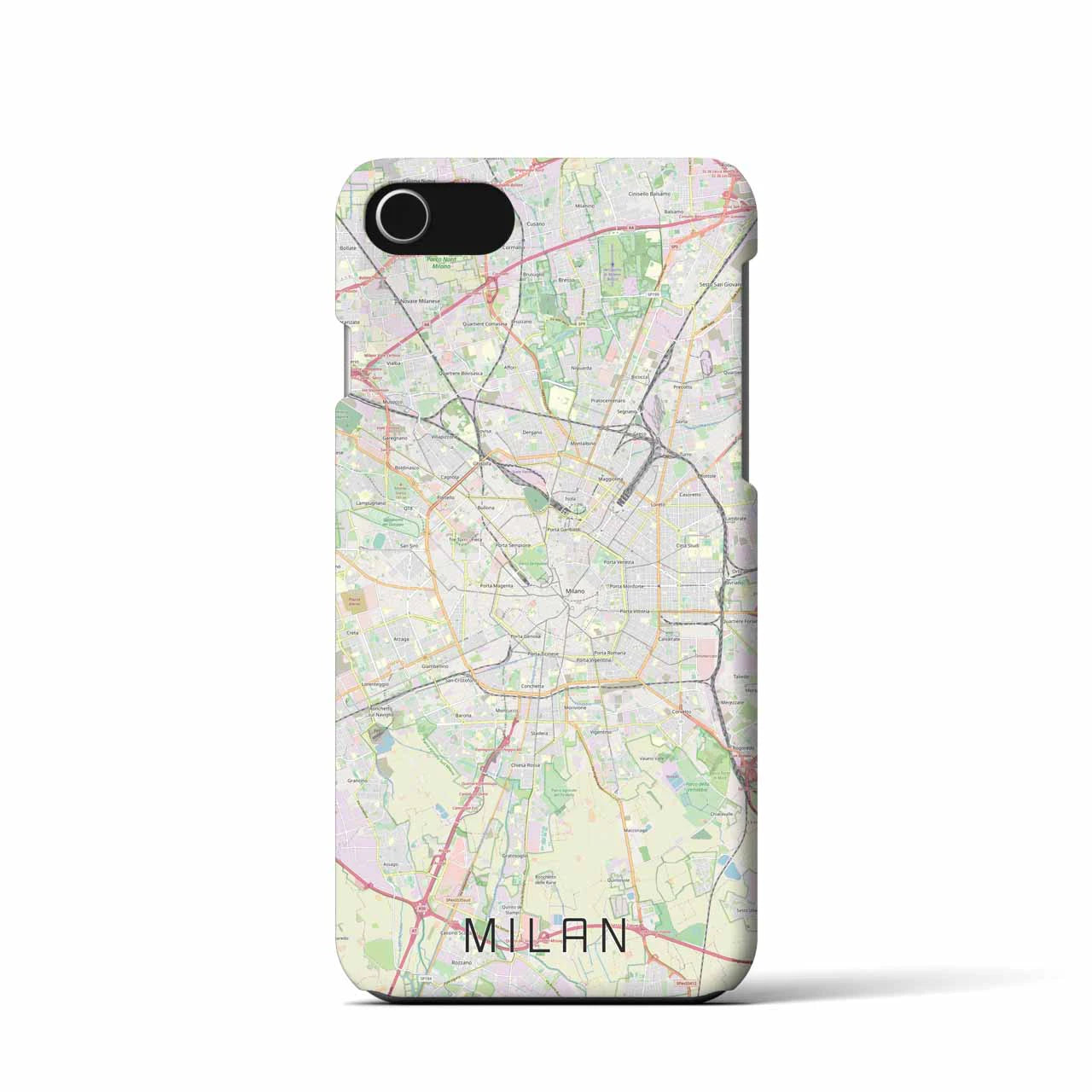 【ミラノ(イタリア)】地図柄iPhoneケース(バックカバータイプ)