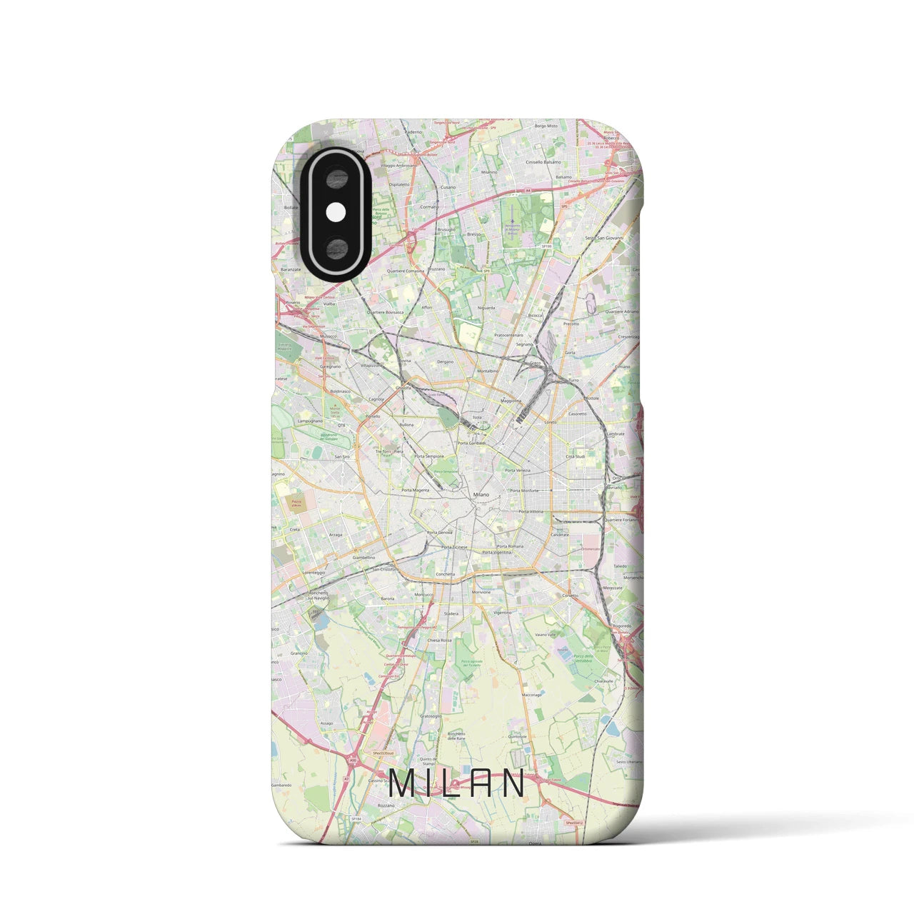 【ミラノ(イタリア)】地図柄iPhoneケース(バックカバータイプ)