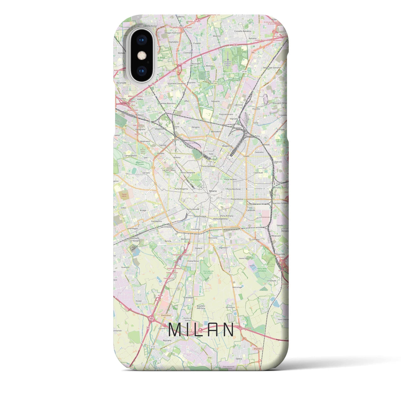 【ミラノ(イタリア)】地図柄iPhoneケース(バックカバータイプ)